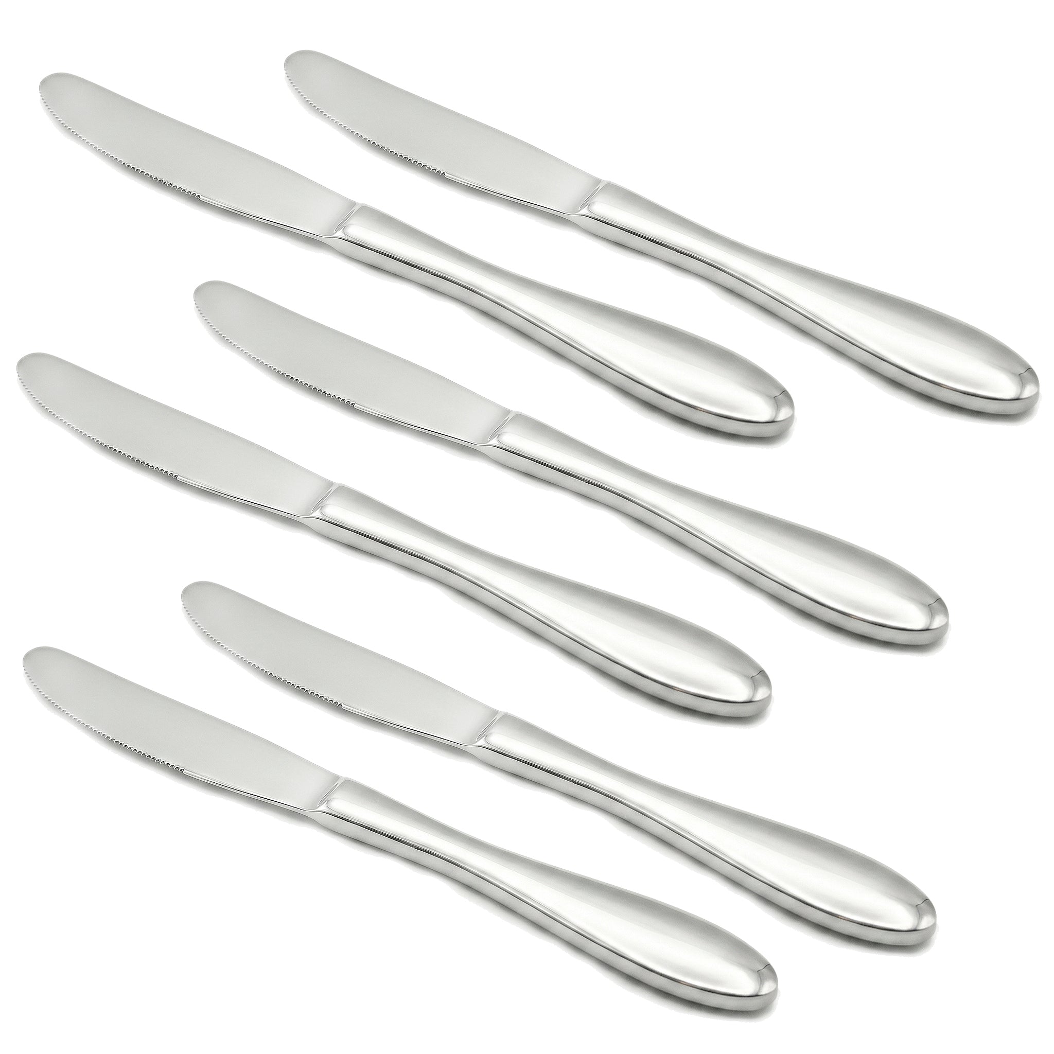 H.P 6-Piece Stainless Steel Silver Table Knife Set