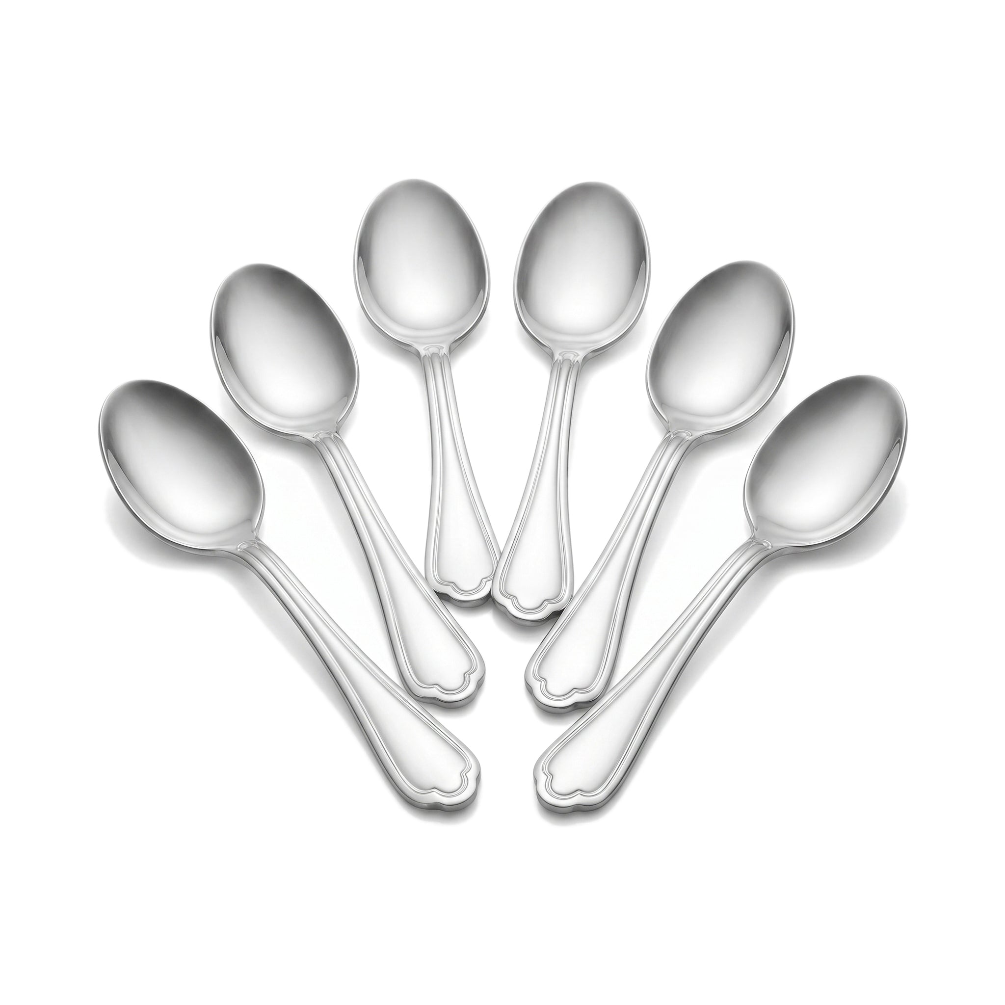 N.F Moon 6-Piece Stainless Steel Silver Coffee Spoon Set