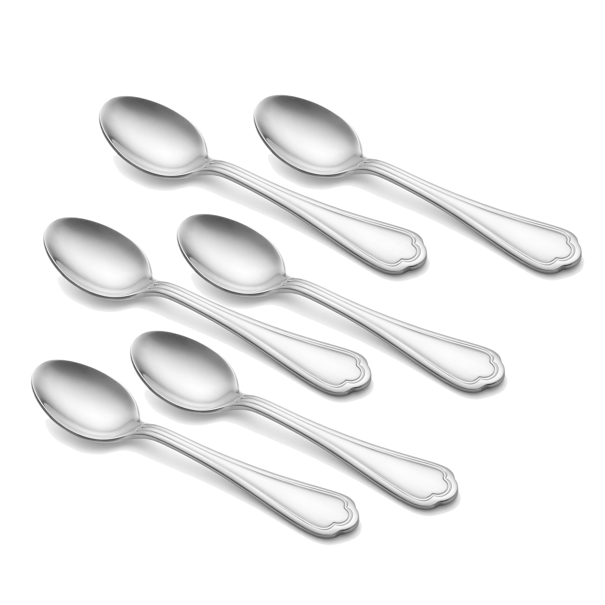N.F Moon 6-Piece Stainless Steel Silver Coffee Spoon Set