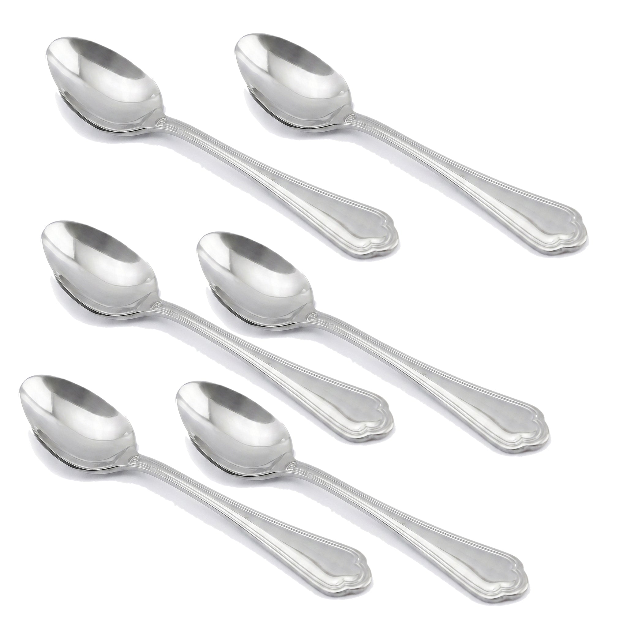 N.F Moon 6-Piece Stainless Steel Silver Tea Spoon Set