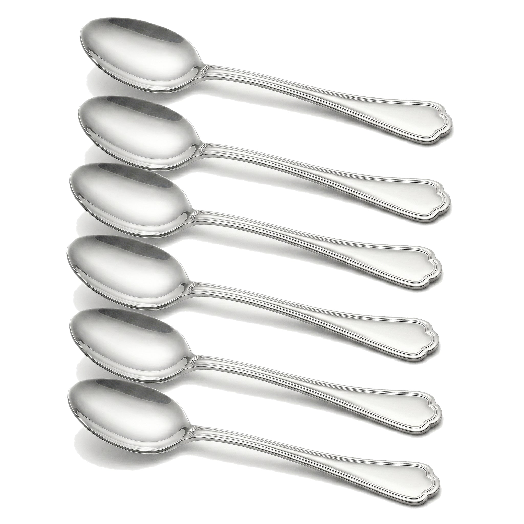 N.F Moon 6-Piece Stainless Steel Silver Dessert Spoon Set