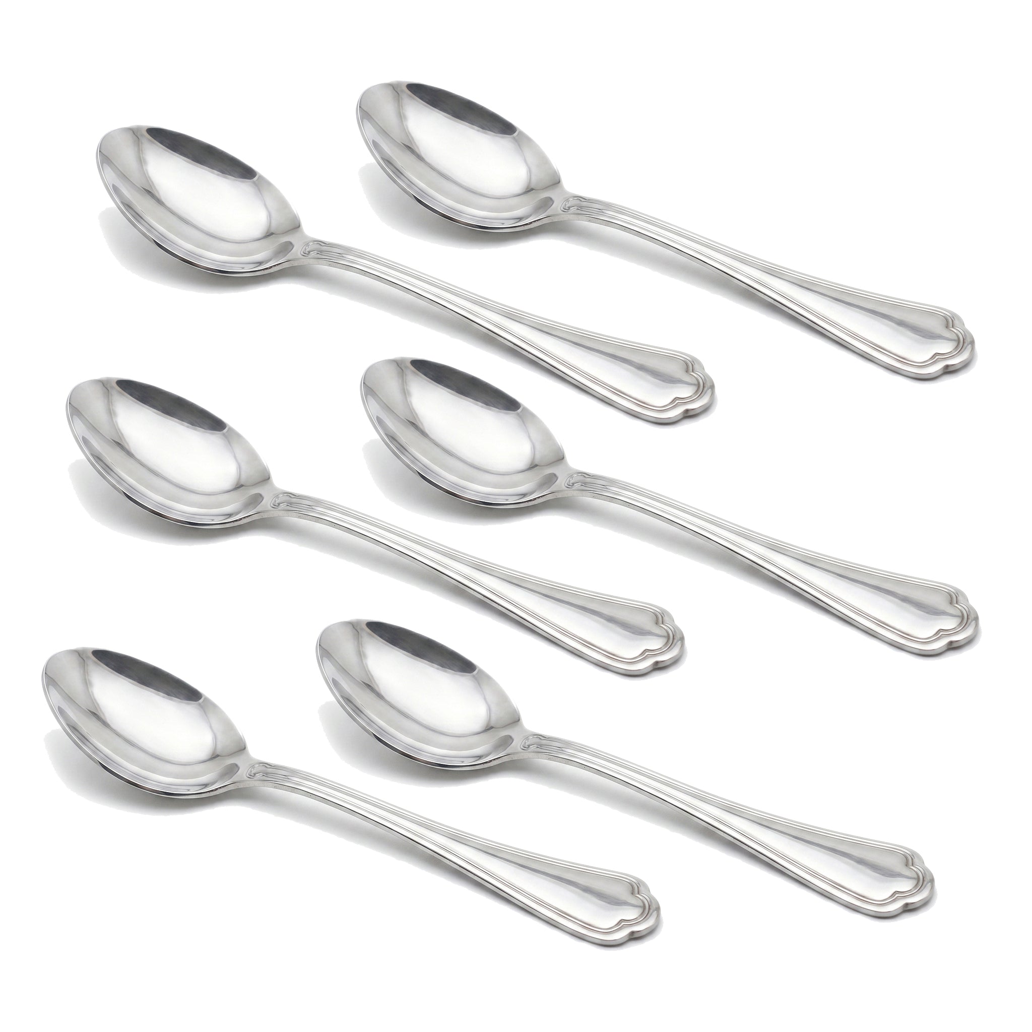N.F Moon 6-Piece Stainless Steel Silver Table Spoon Set