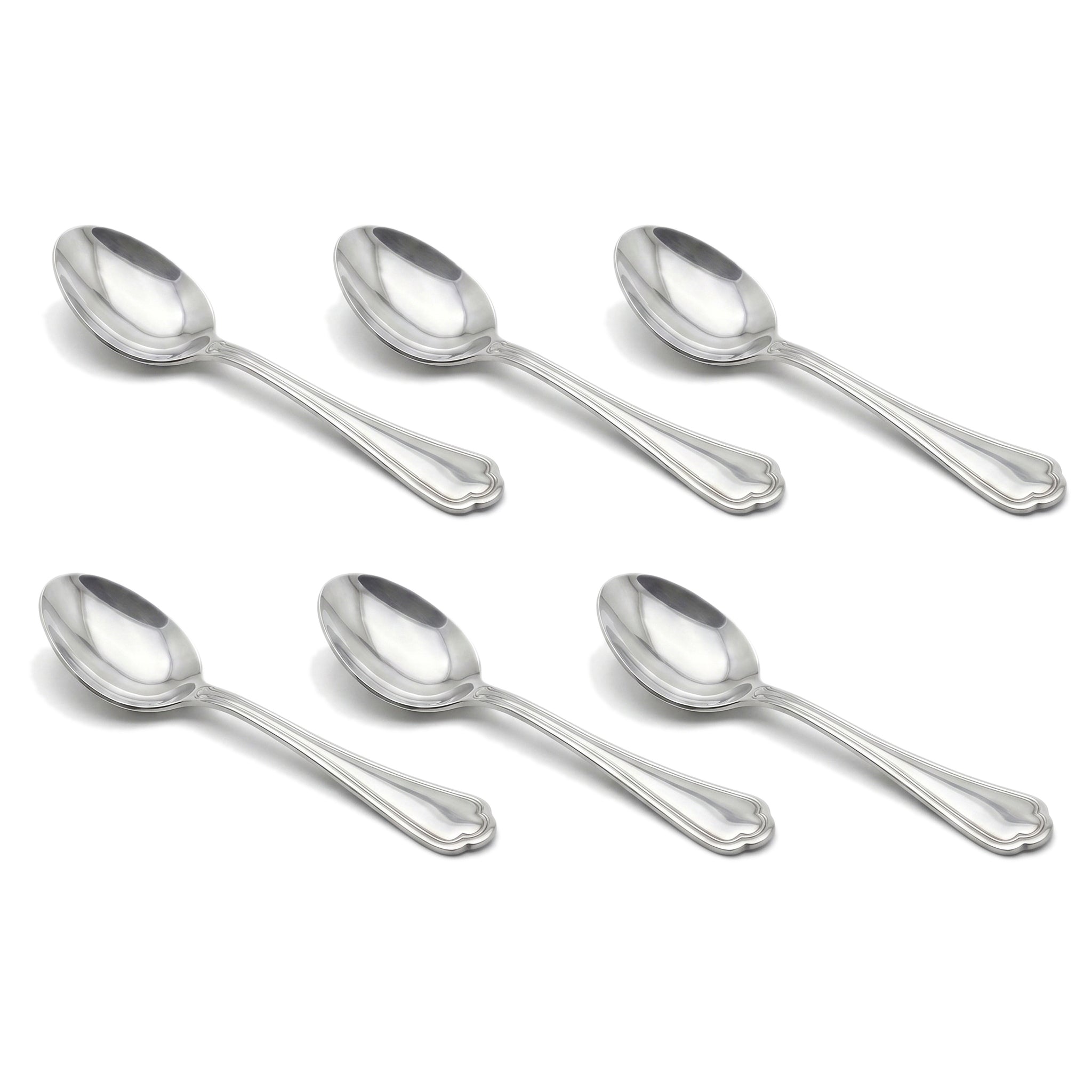 N.F Moon 6-Piece Stainless Steel Silver Table Spoon Set