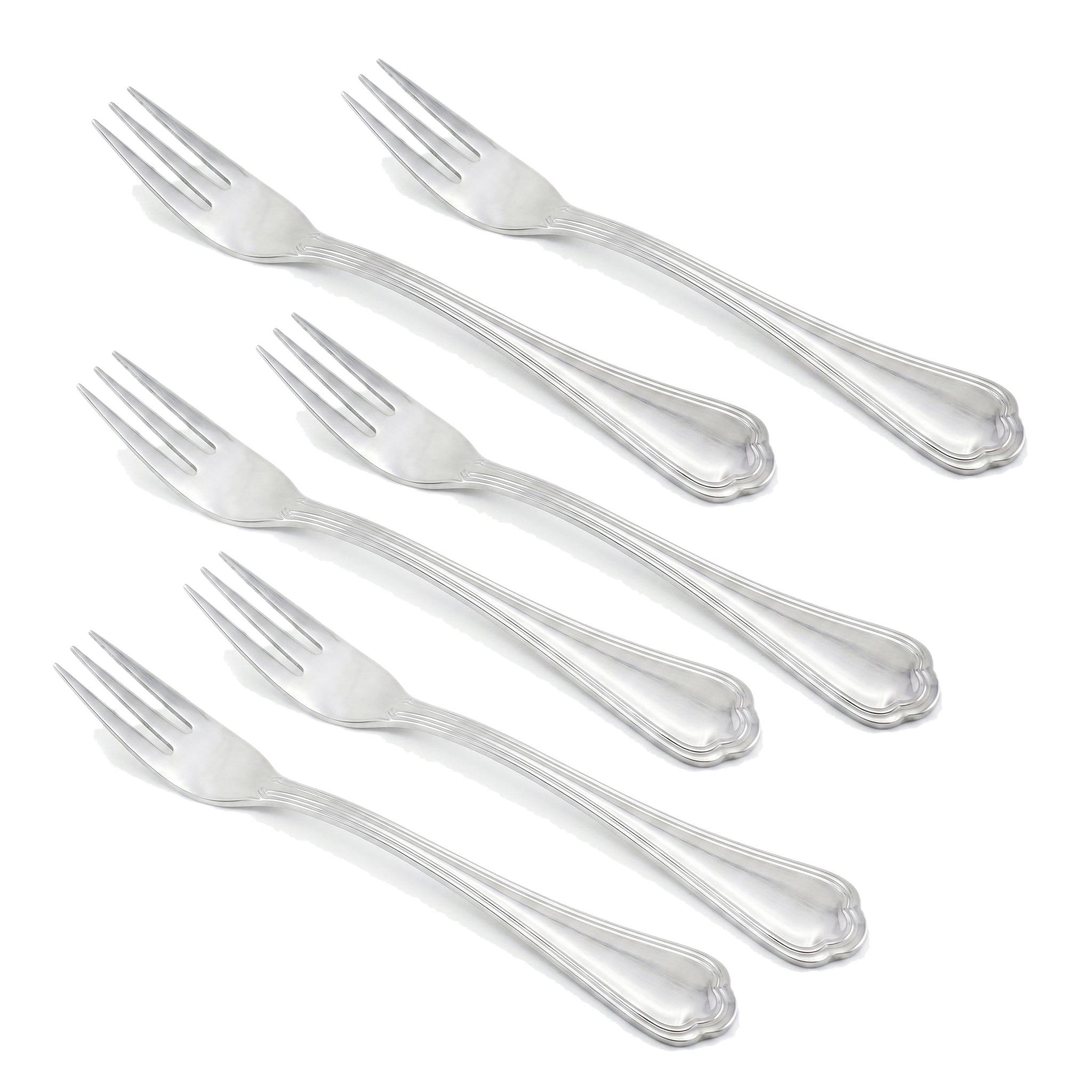 N.F Moon 6-Piece Stainless Steel Silver Fruit Fork Set