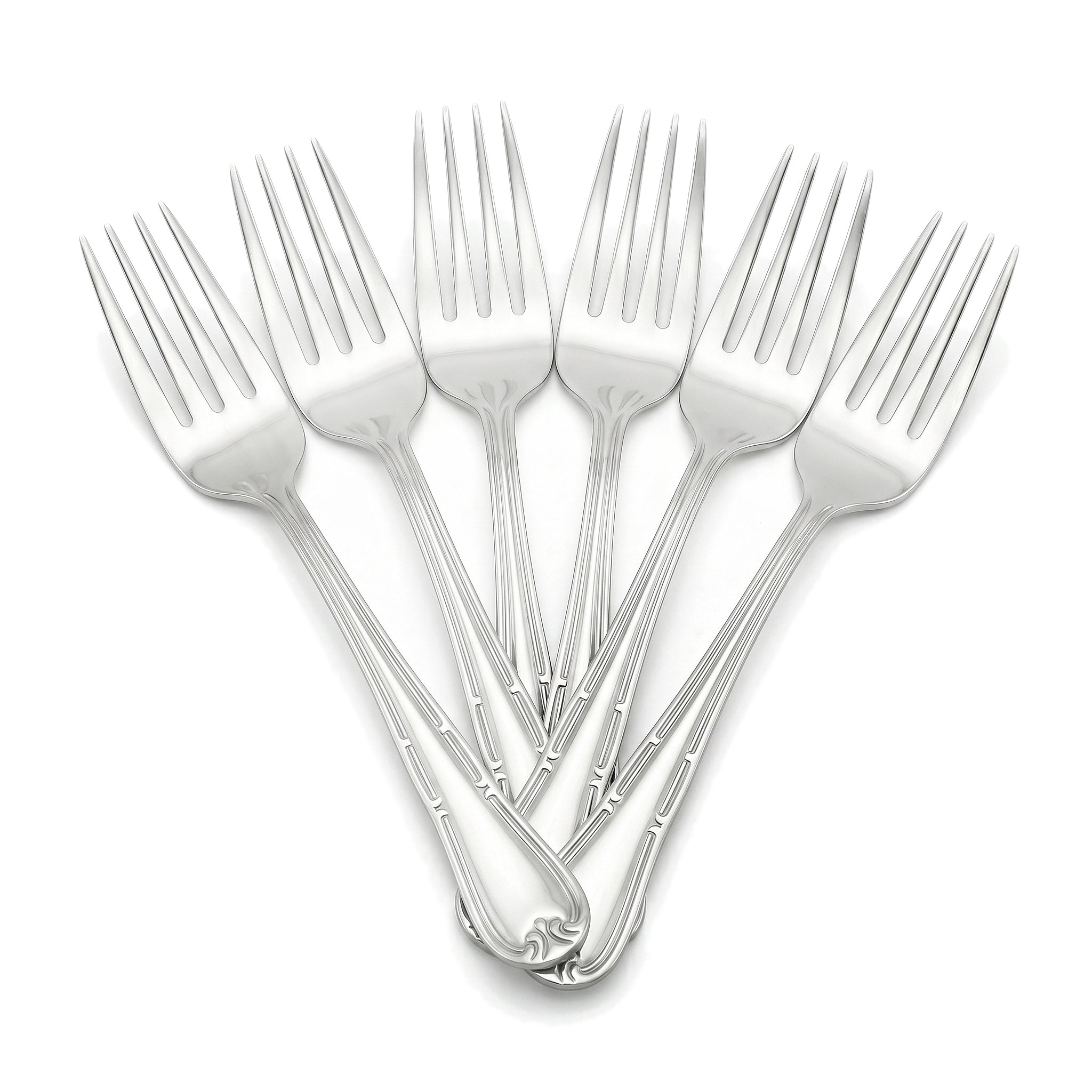 Venus 6-Piece Stainless Steel Silver Table Fork Set
