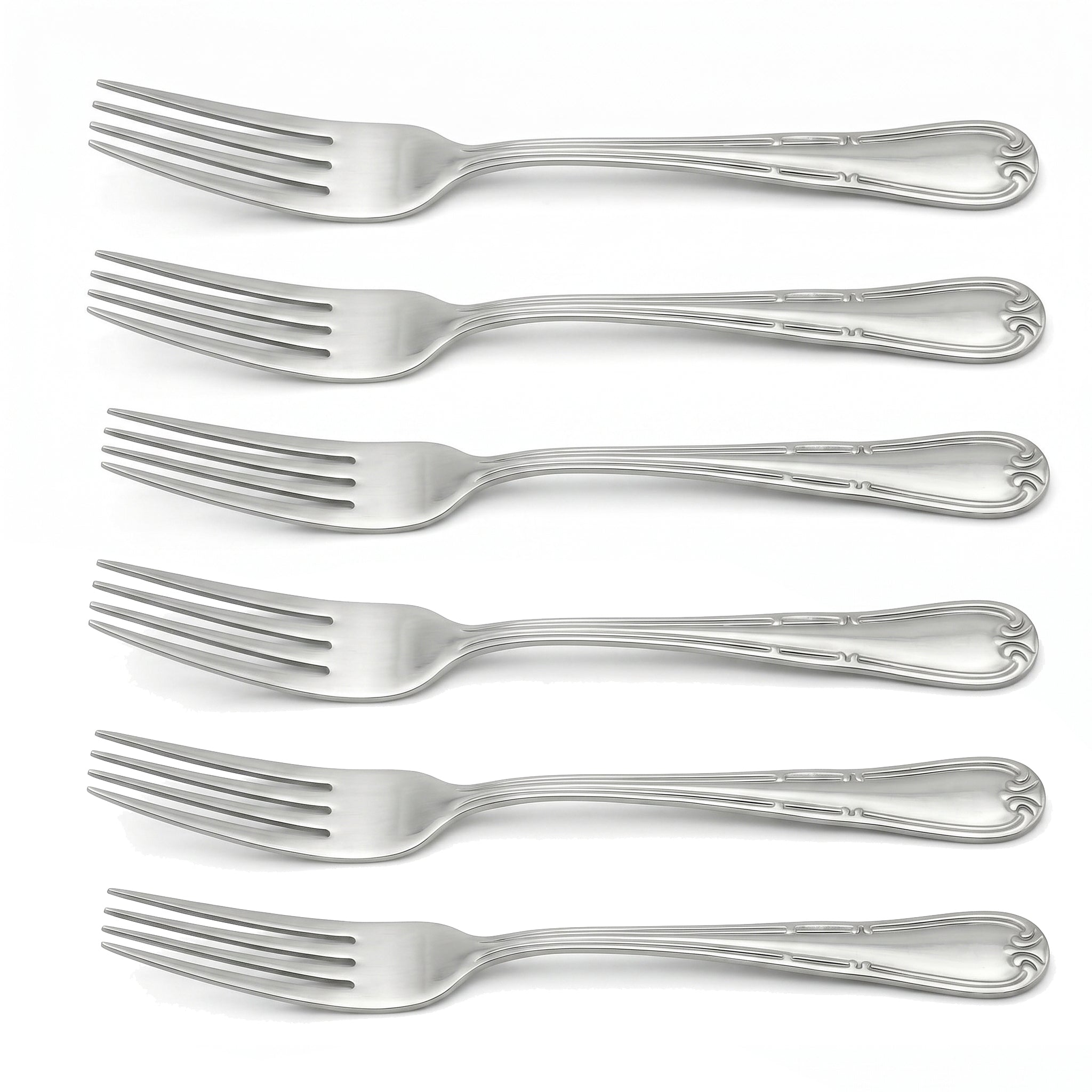 Venus 6-Piece Stainless Steel Silver Table Fork Set