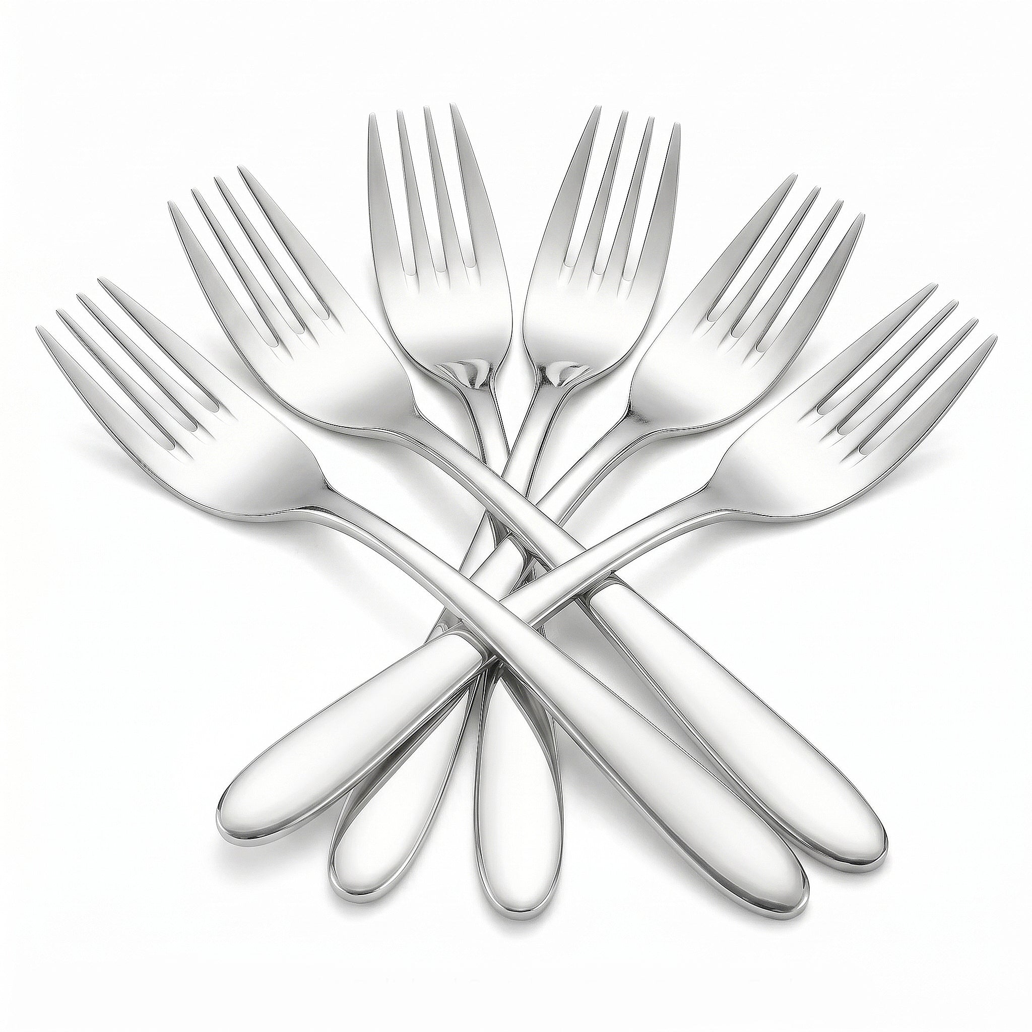 Value 6-Piece Stainless Steel Silver Table Fork Set