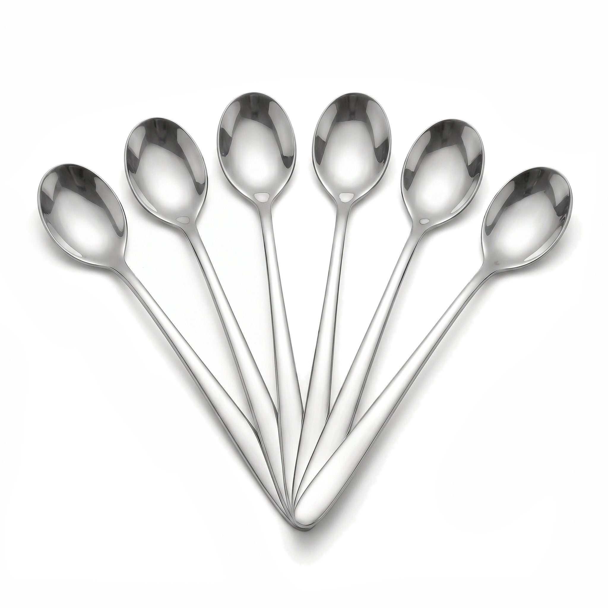 Value 6-Piece Stainless Steel Silver Long Tea Spoon Set
