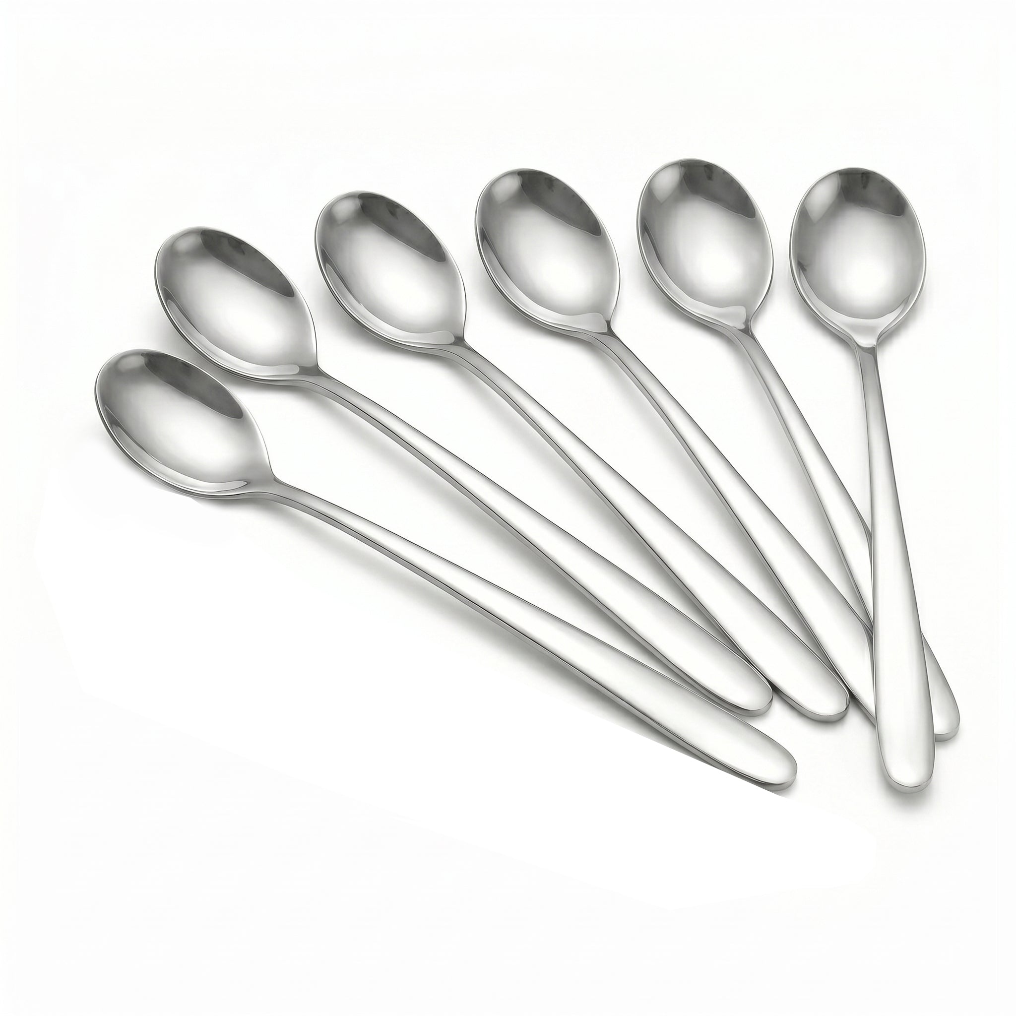 Value 6-Piece Stainless Steel Silver Long Tea Spoon Set
