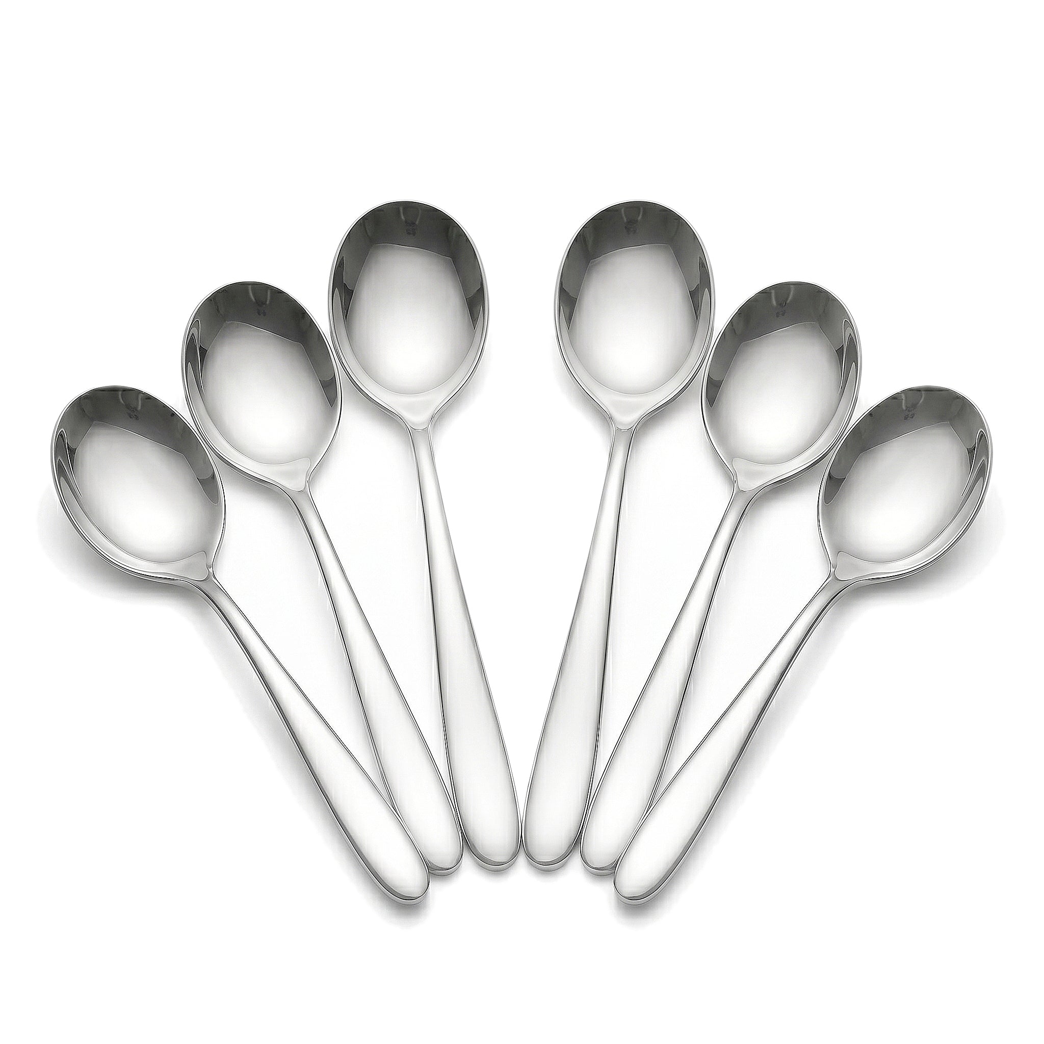 Value 6-Piece Stainless Steel Silver Table Soup Spoon Set