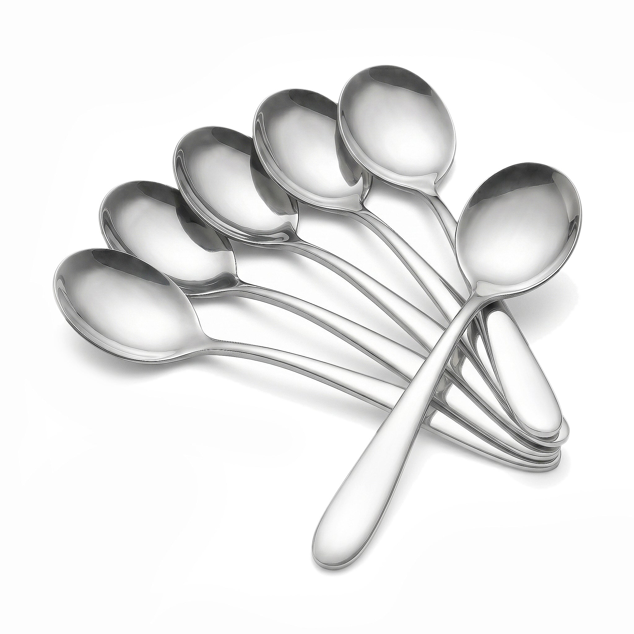 Value 6-Piece Stainless Steel Silver Table Soup Spoon Set