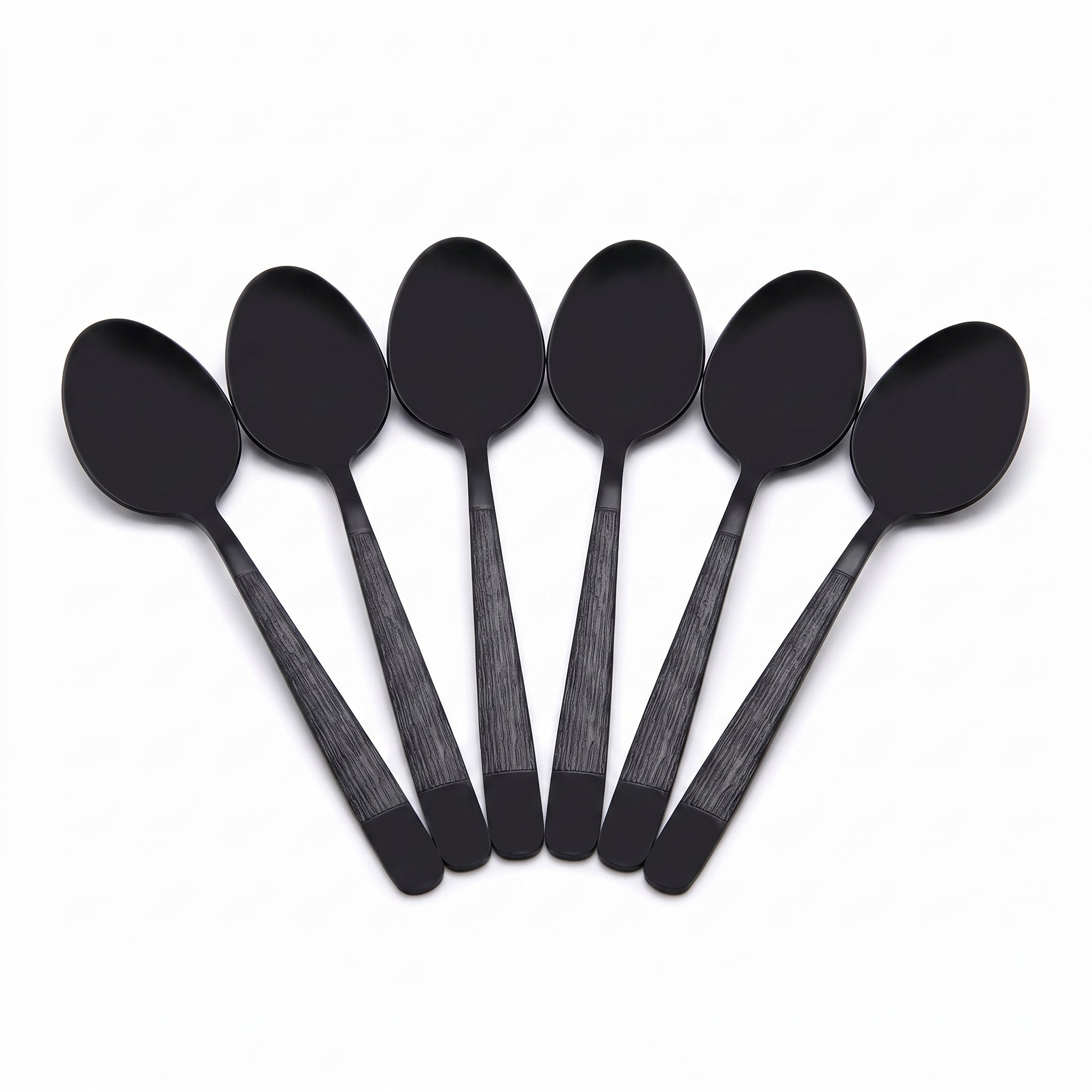 Black Tree 6-Piece Stainless Steel Black Table Spoon Set