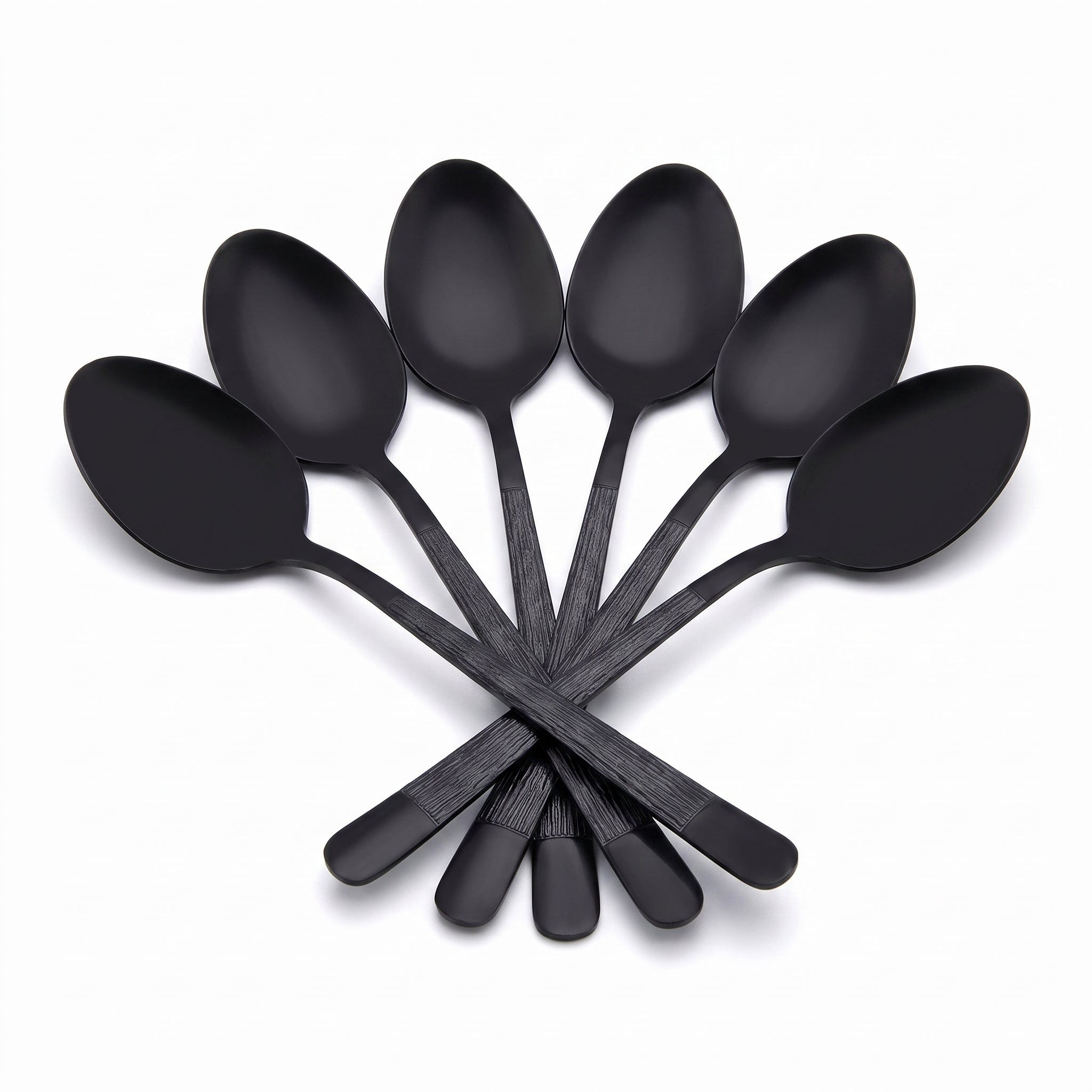 Black Tree 6-Piece Stainless Steel Black Table Spoon Set