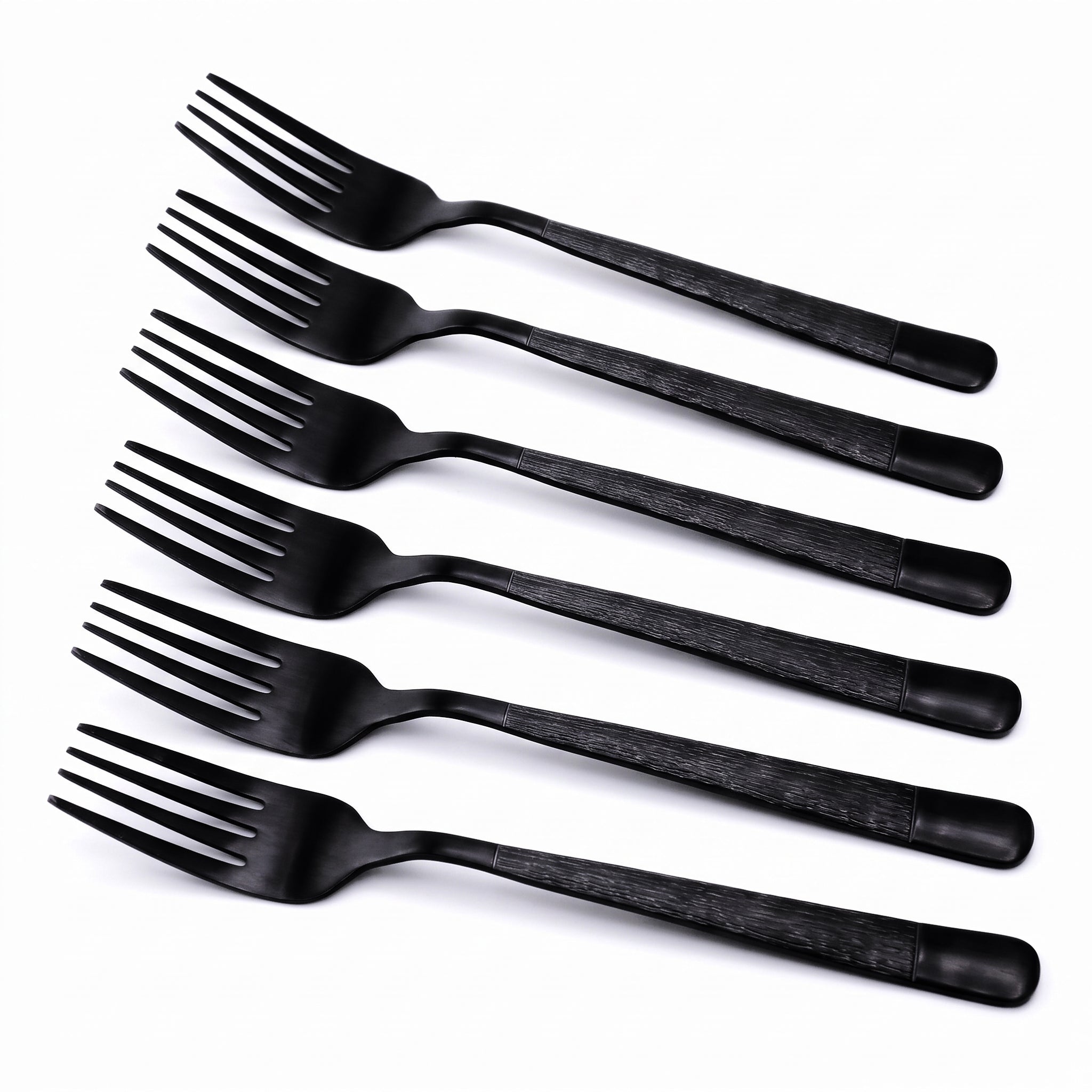 Black Tree 6-Piece Stainless Steel Black Table Fork Set
