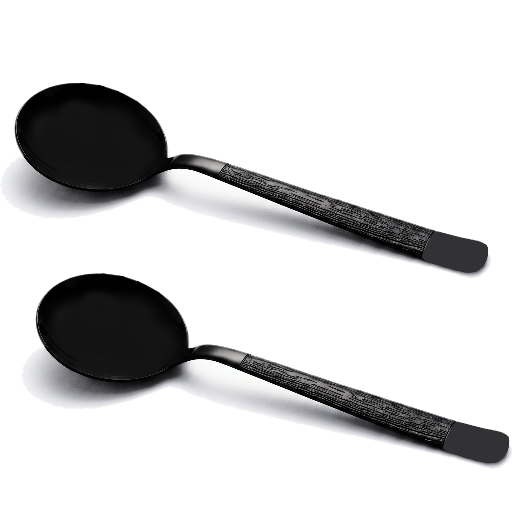 Black Tree 2-Piece Stainless Steel Black Serving Soup Spoon