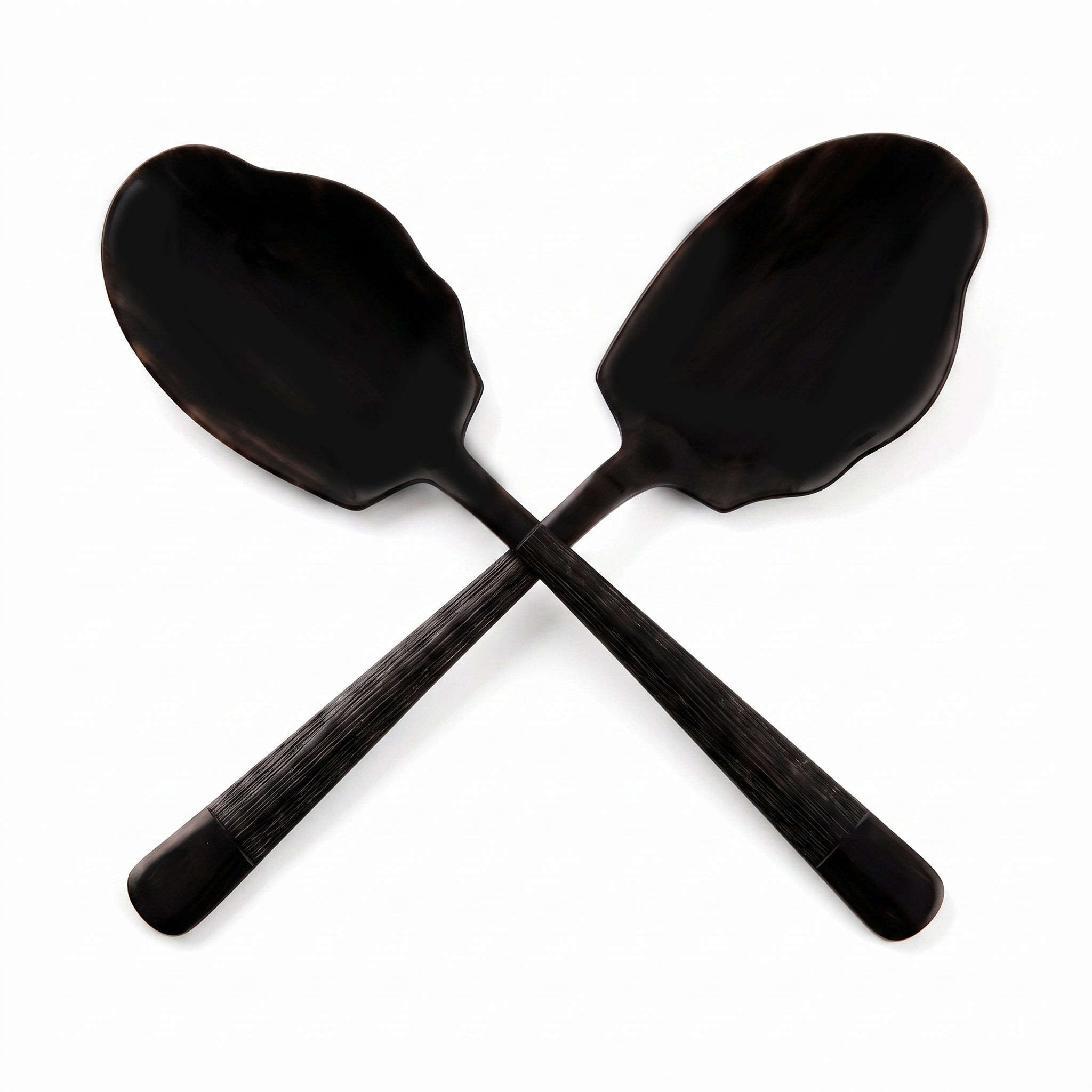 Black Tree 2-Piece Stainless Steel Black Serving Rice Panja Spoon