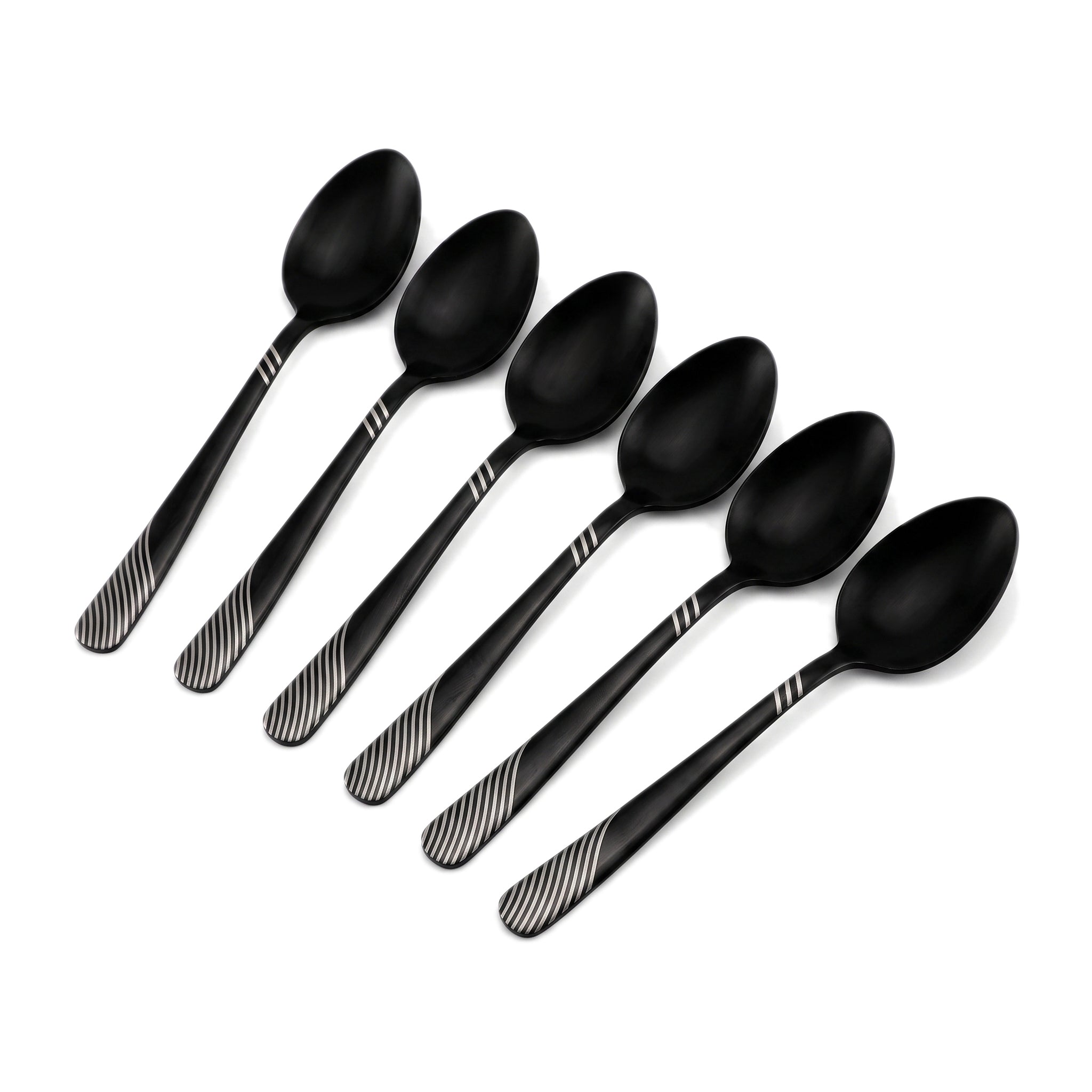 Blaze TPO 6-Piece Stainless Steel Black Coffee Spoon Set