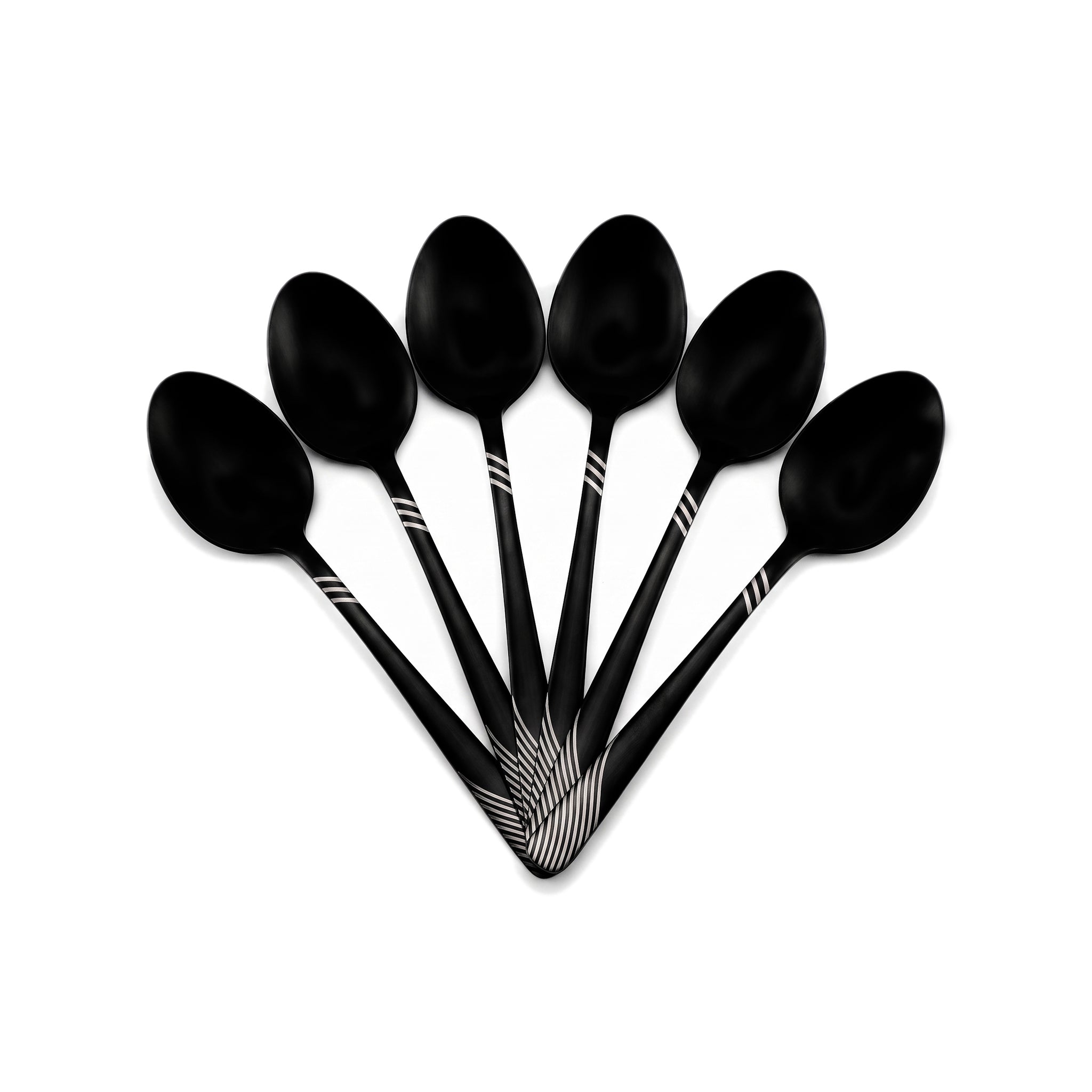 Blaze TPO 6-Piece Stainless Steel Black Coffee Spoon Set