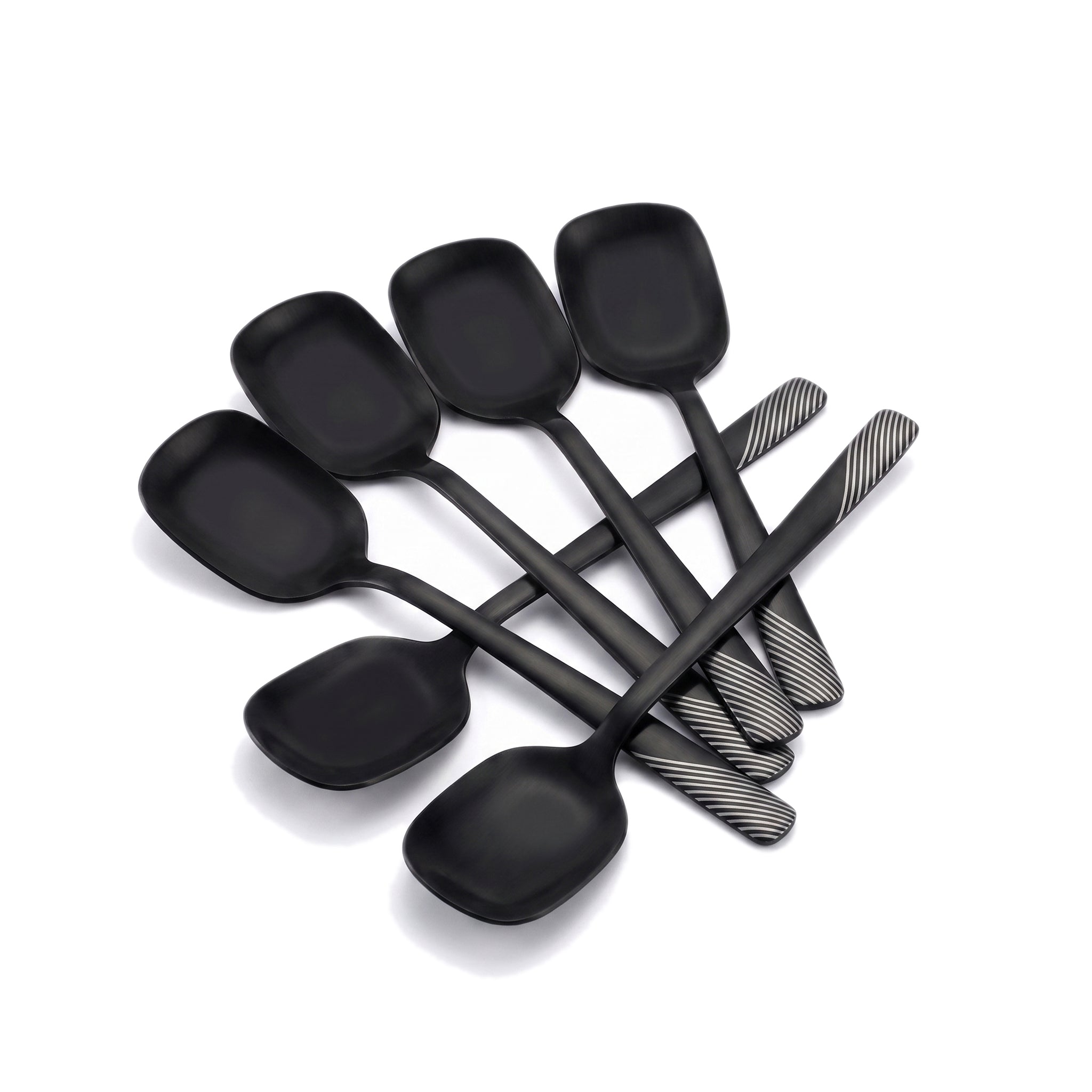 Blaze TPO 6-Piece Stainless Steel Black Sugar Spoon Set