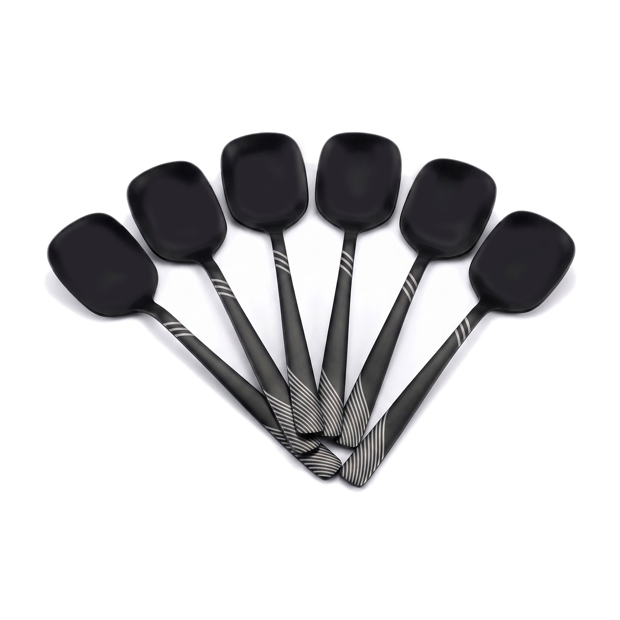 Blaze TPO 6-Piece Stainless Steel Black Sugar Spoon Set
