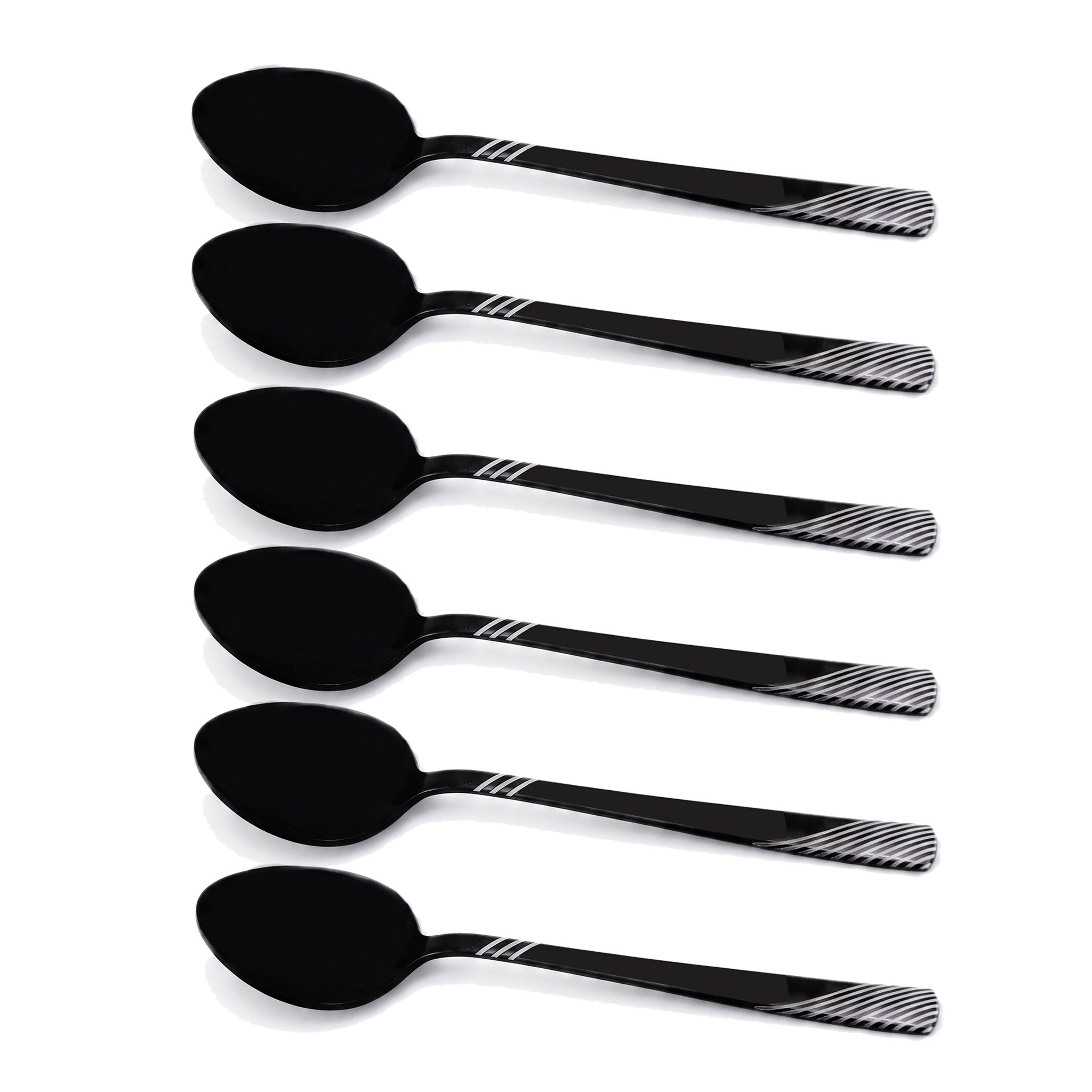 Blaze TPO 6-Piece Stainless Steel Black Tea Spoon Set