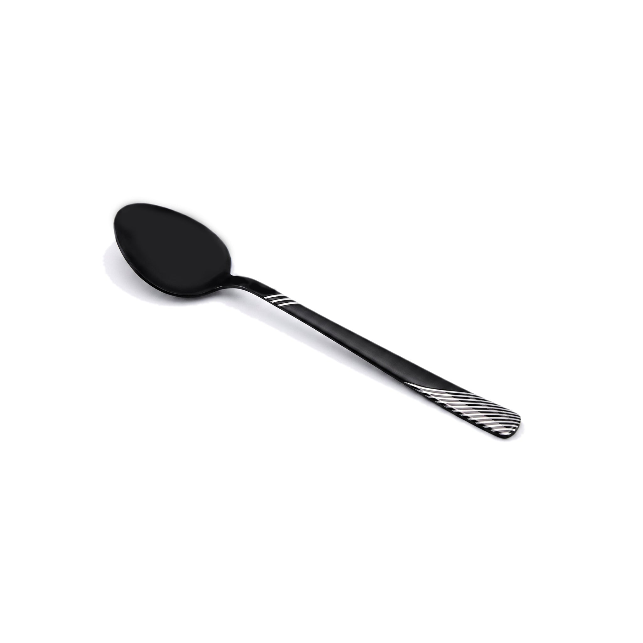 Blaze TPO 6-Piece Stainless Steel Black Dessert Spoon Set