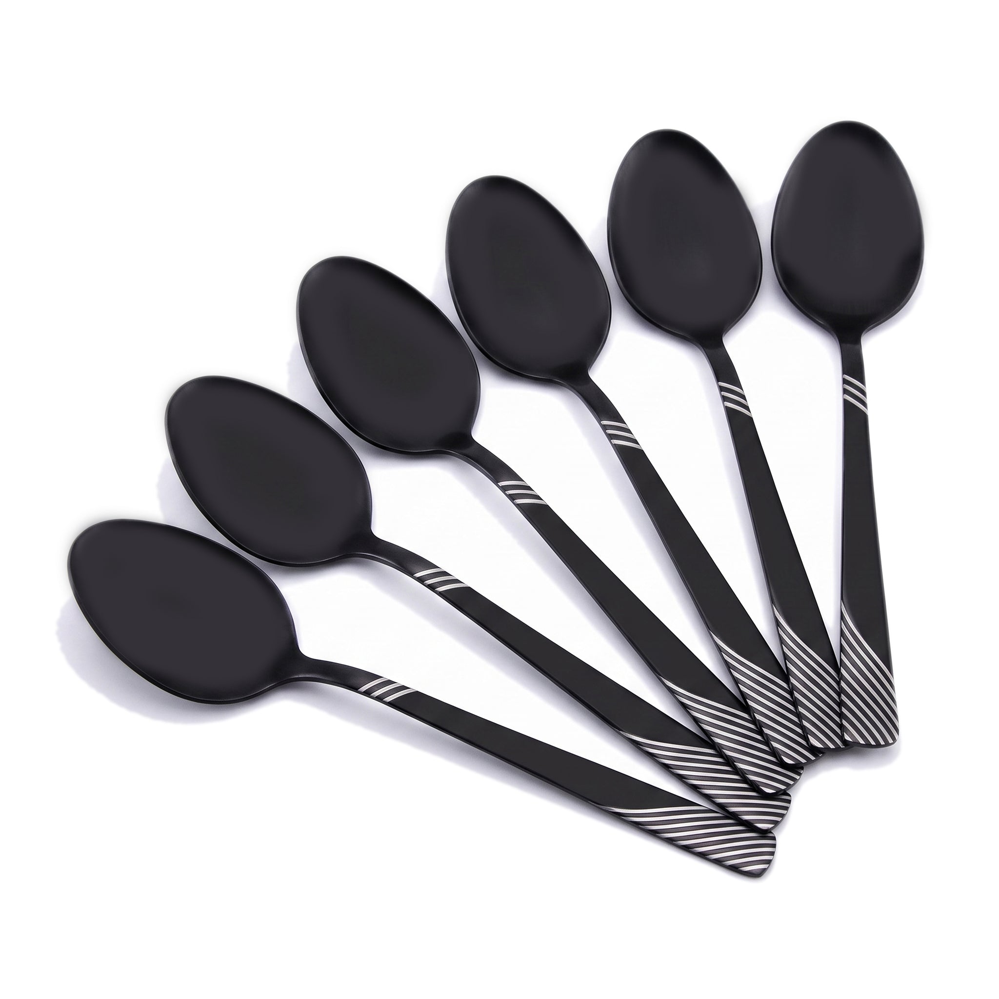 Blaze TPO 6-Piece Stainless Steel Black Table Spoon Set
