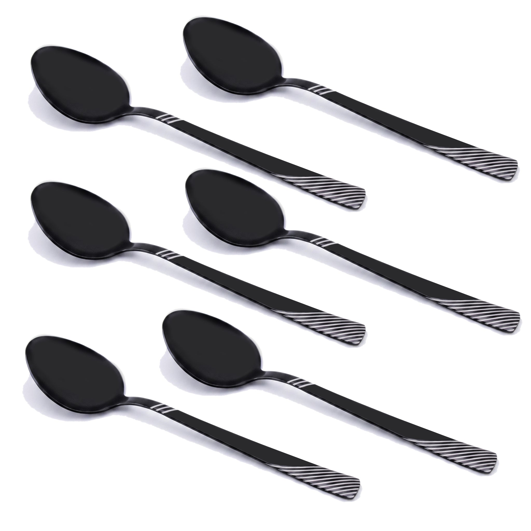 Blaze TPO 6-Piece Stainless Steel Black Table Spoon Set