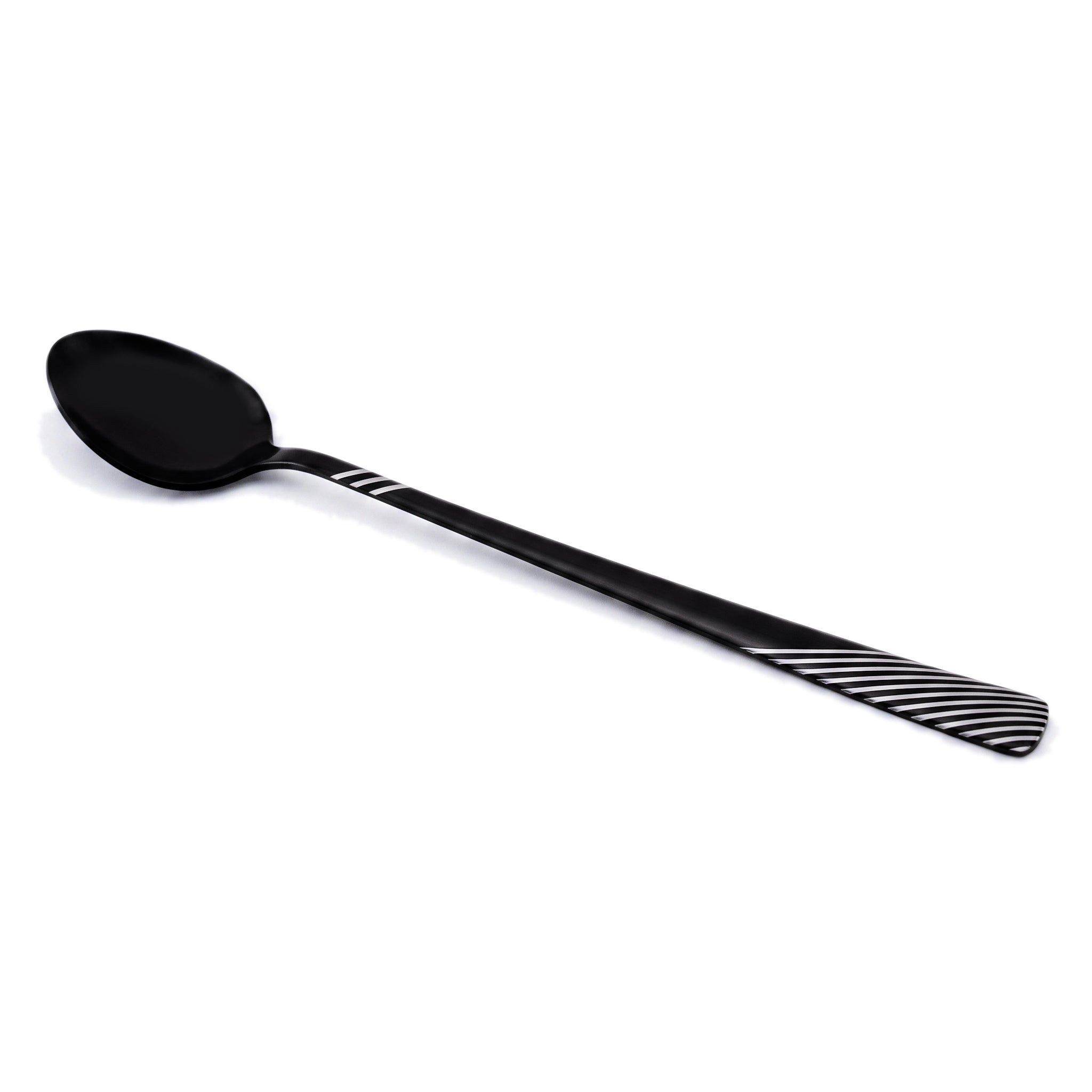 Blaze TPO 6-Piece Stainless Steel Black Long Tea Spoon Set