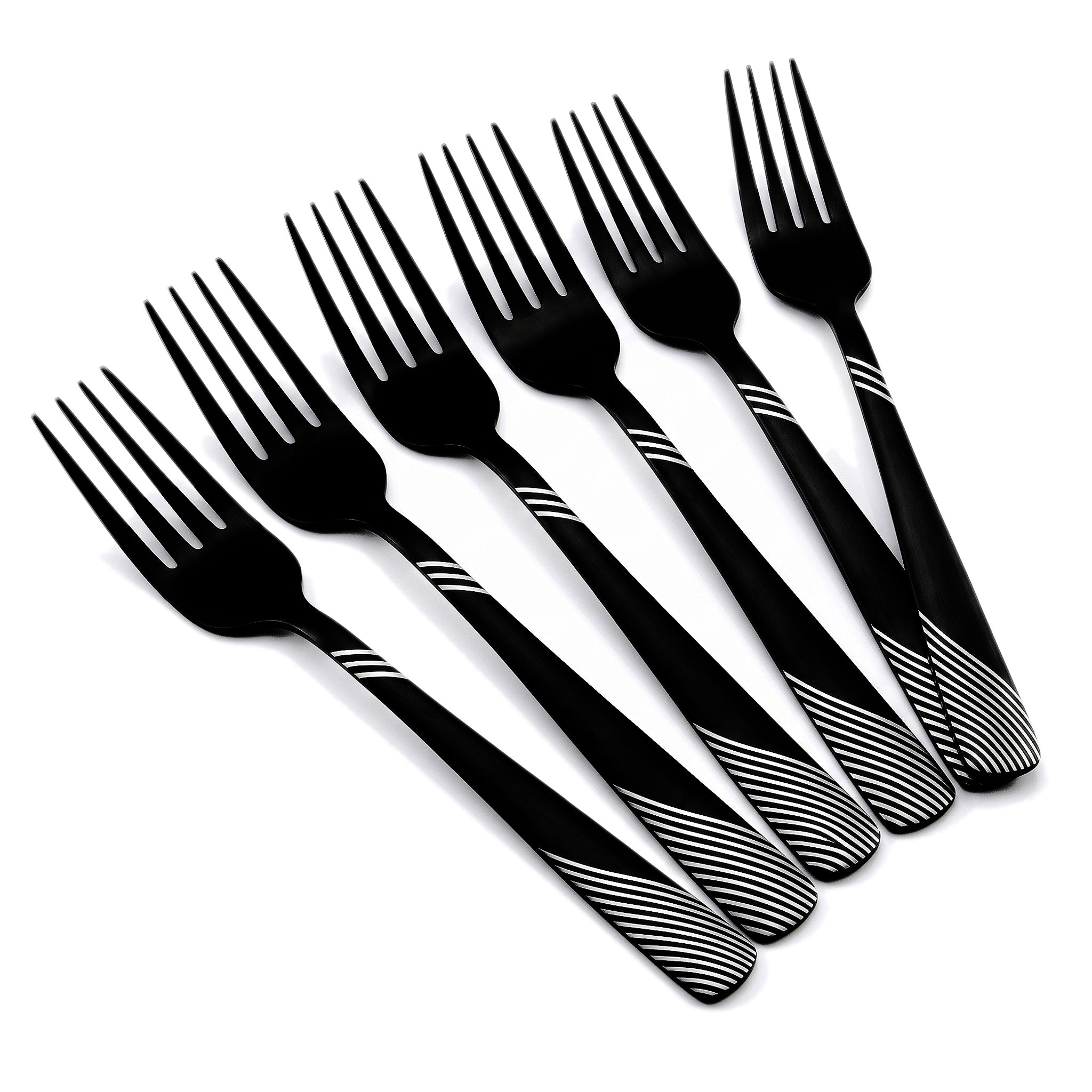 Blaze TPO 6-Piece Stainless Steel Black Table Fork Set