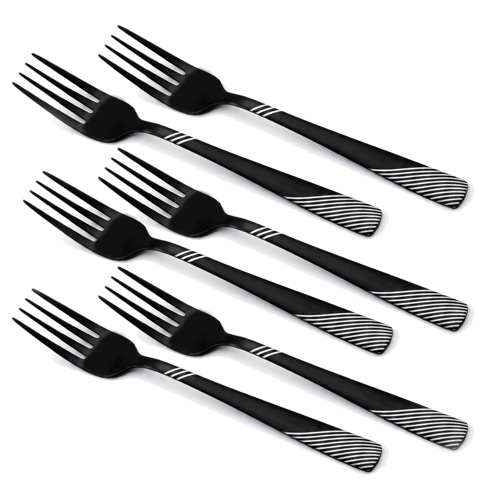 Blaze TPO 6-Piece Stainless Steel Black Table Fork Set