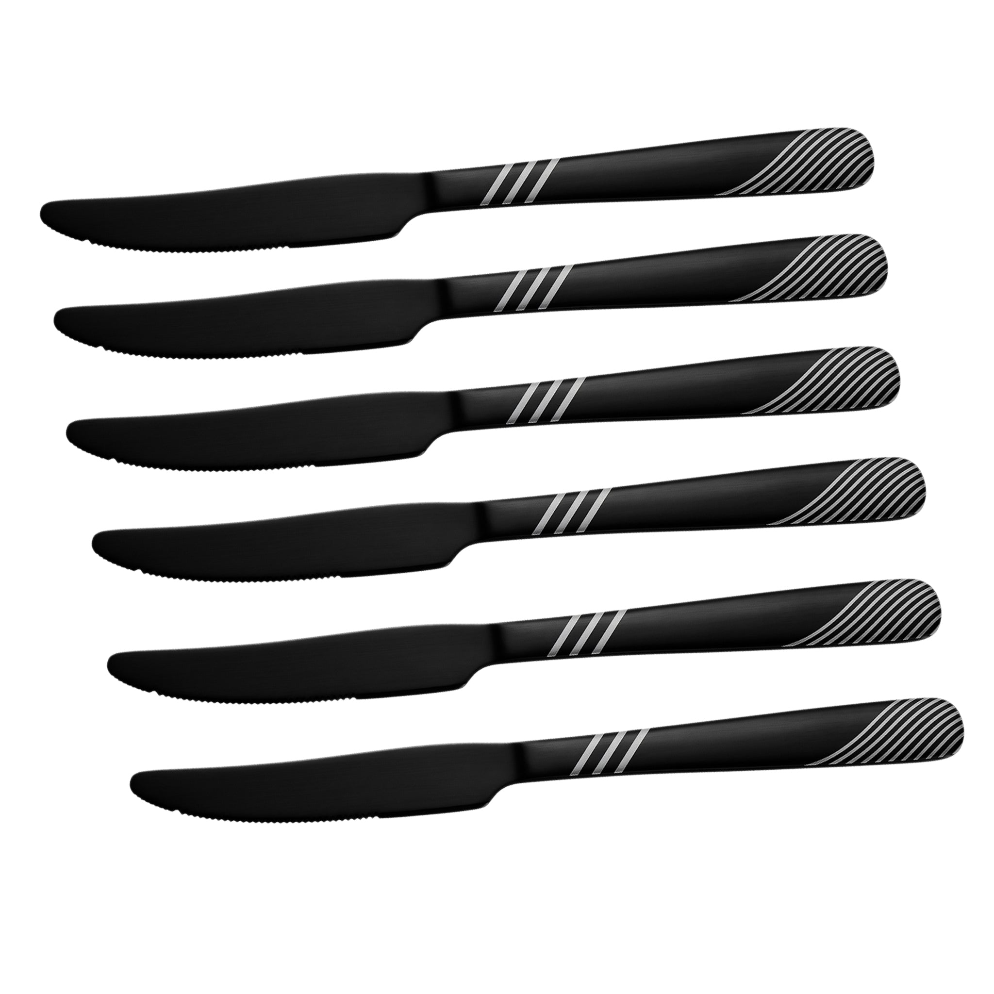 Blaze TPO 6-Piece Stainless Steel Black Table Knife Set