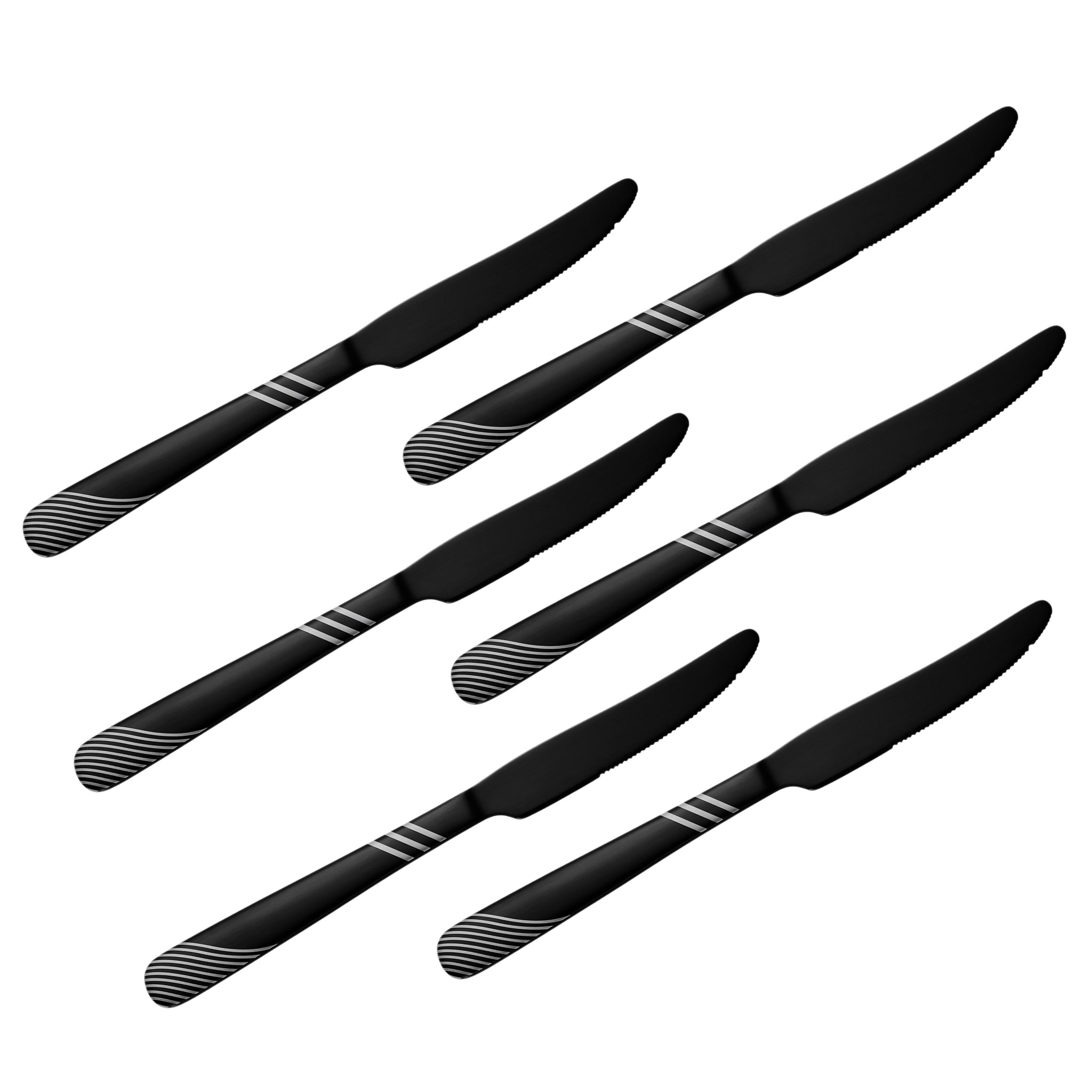 Blaze TPO 6-Piece Stainless Steel Black Table Knife Set