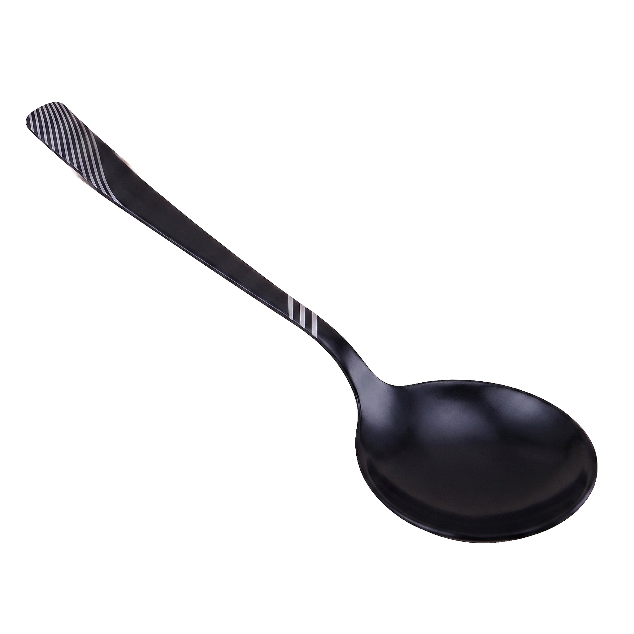 Blaze TPO 2-Piece Stainless Steel Black Serving Soup Spoon Set