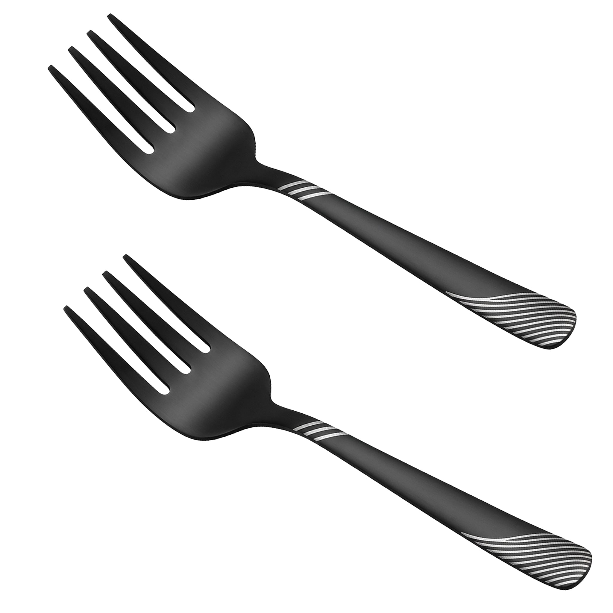 Blaze TPO 2-Piece Stainless Steel Black Serving Fork Set