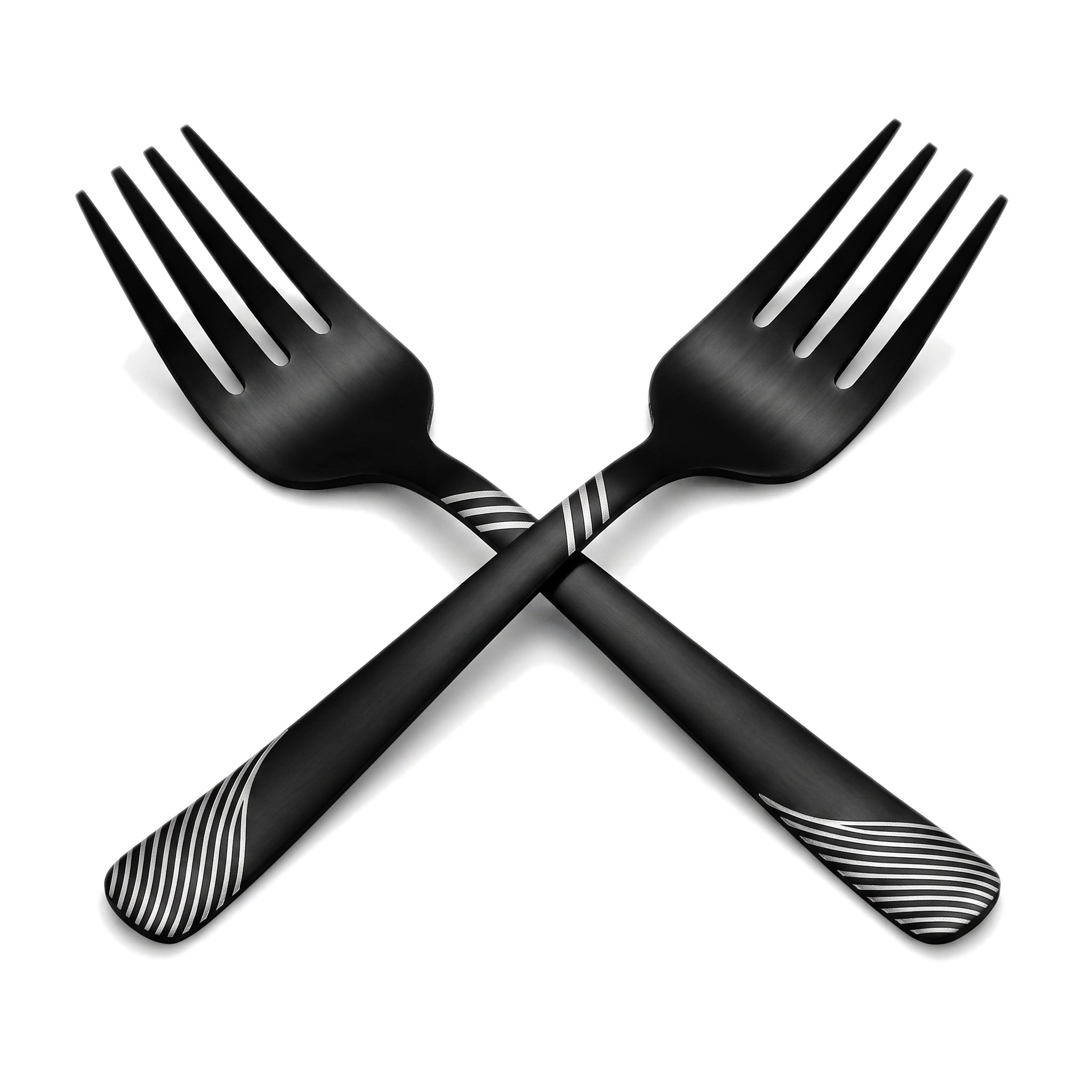 Blaze TPO 2-Piece Stainless Steel Black Serving Fork Set