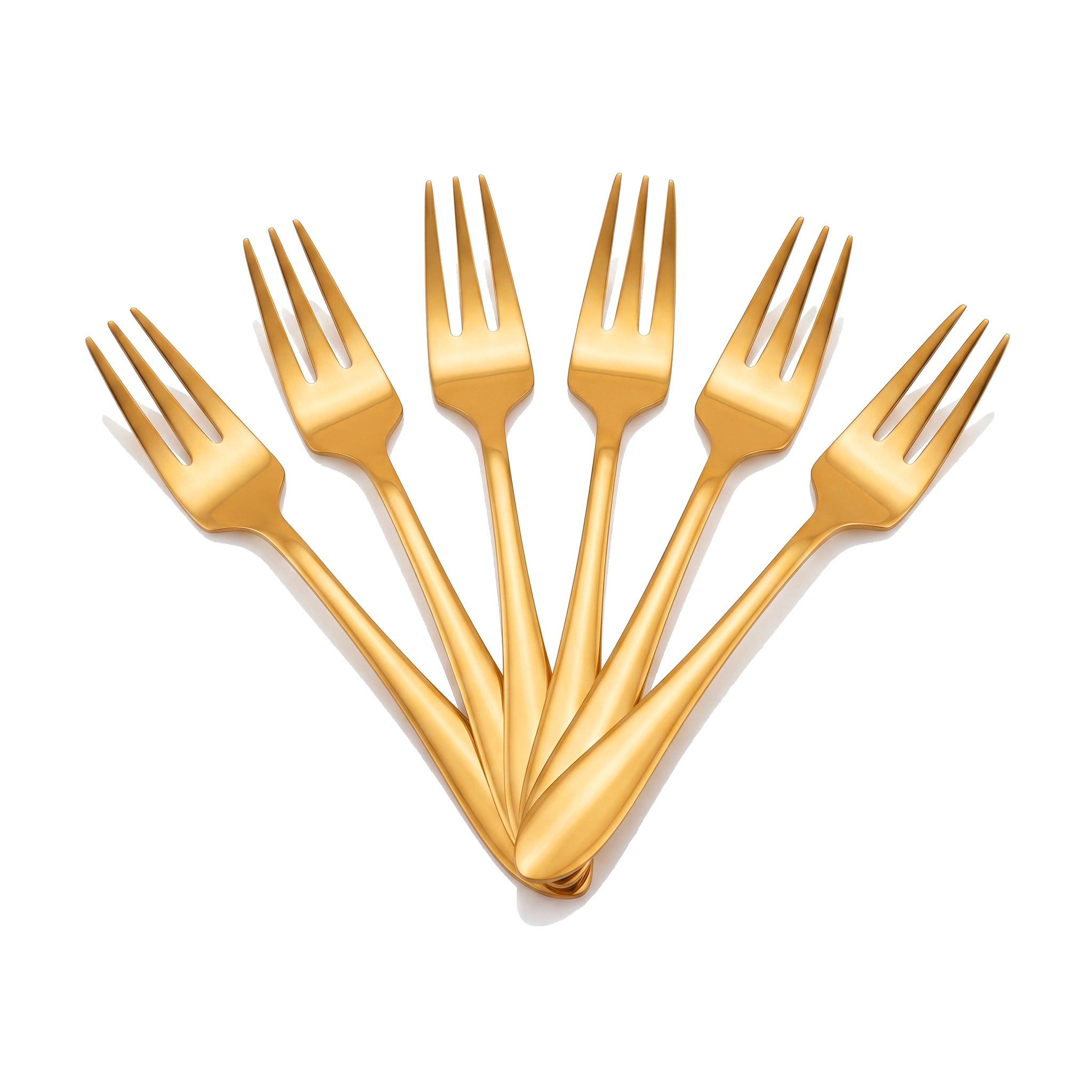 H.P 6-Piece Stainless Steel Golden Baby Fork Set