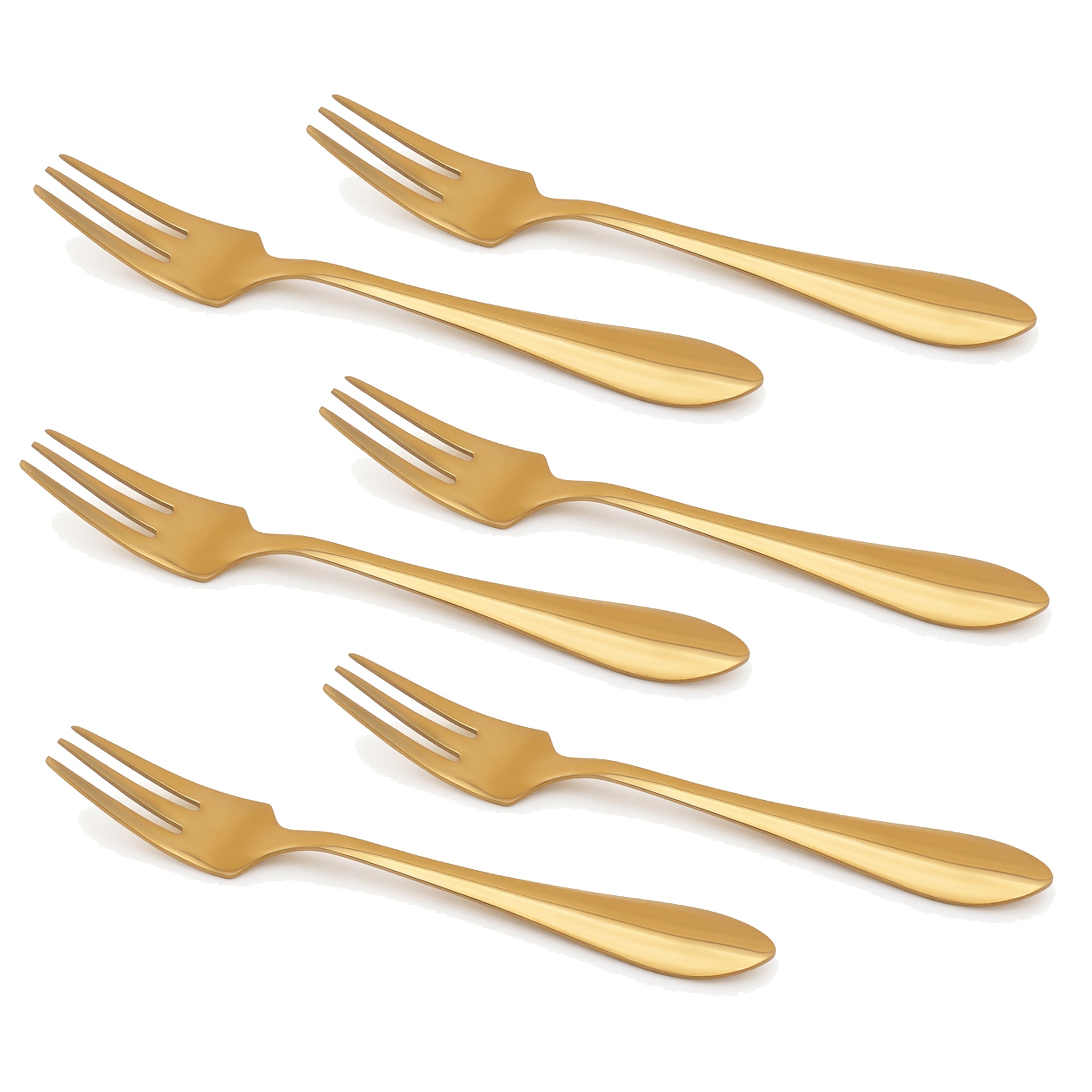 H.P 6-Piece Stainless Steel Golden Baby Fork Set