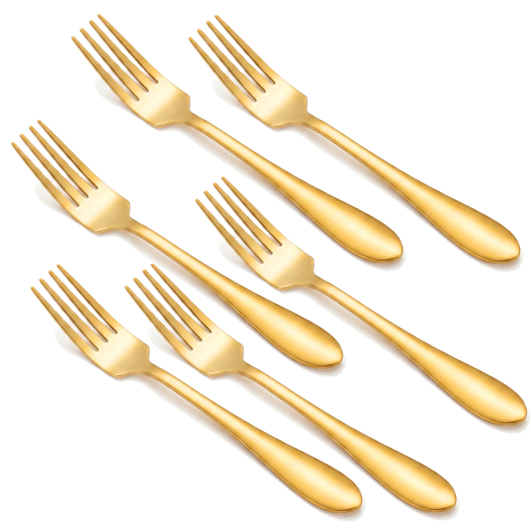 H.P 6-Piece Stainless Steel Golden Table Fork Set