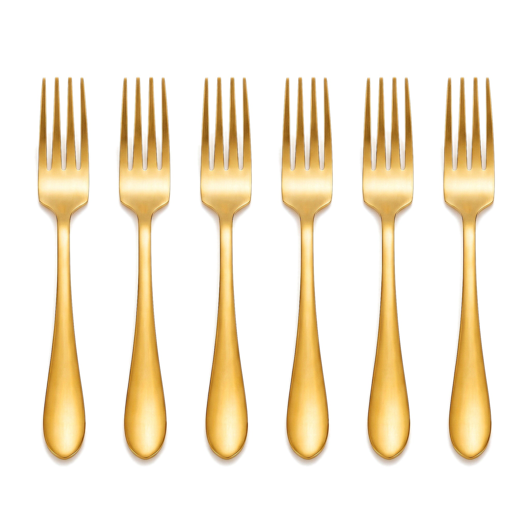 H.P 6-Piece Stainless Steel Golden Table Fork Set