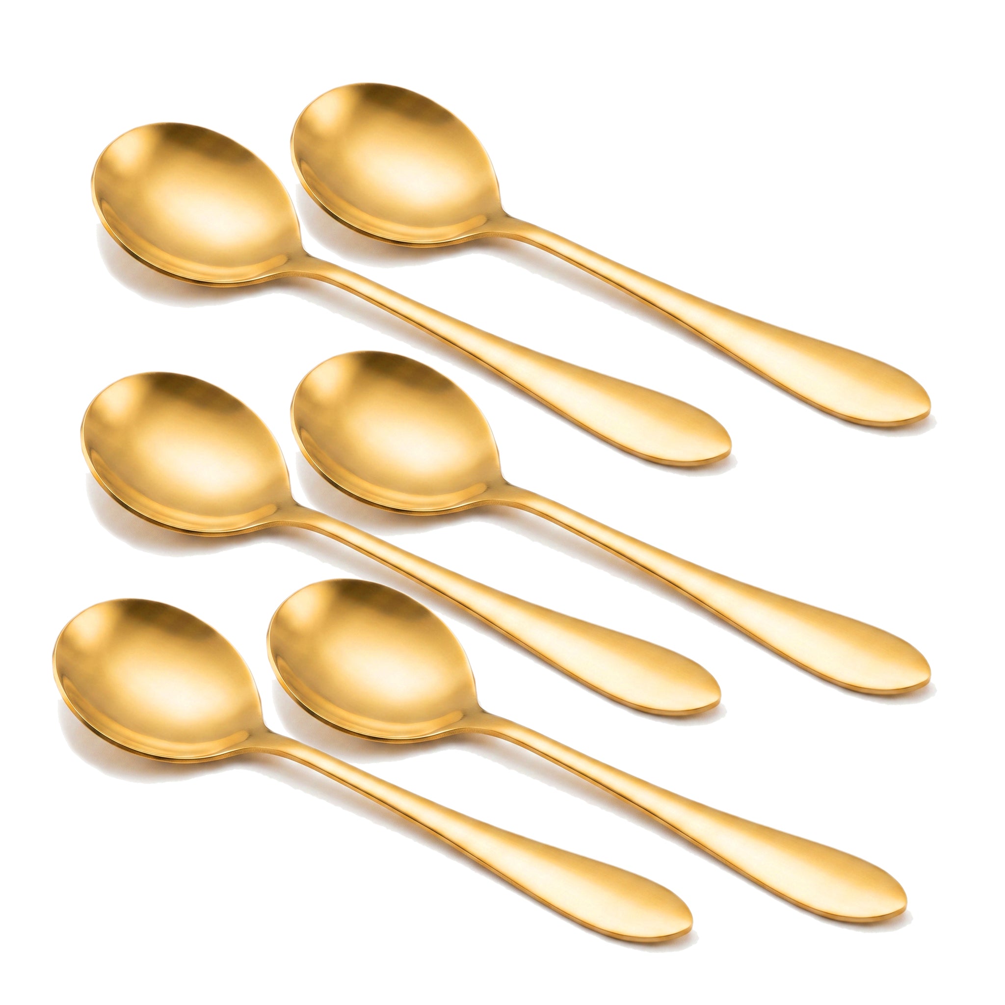 H.P 6-Piece Stainless Steel Golden Baby Soup Spoon Set