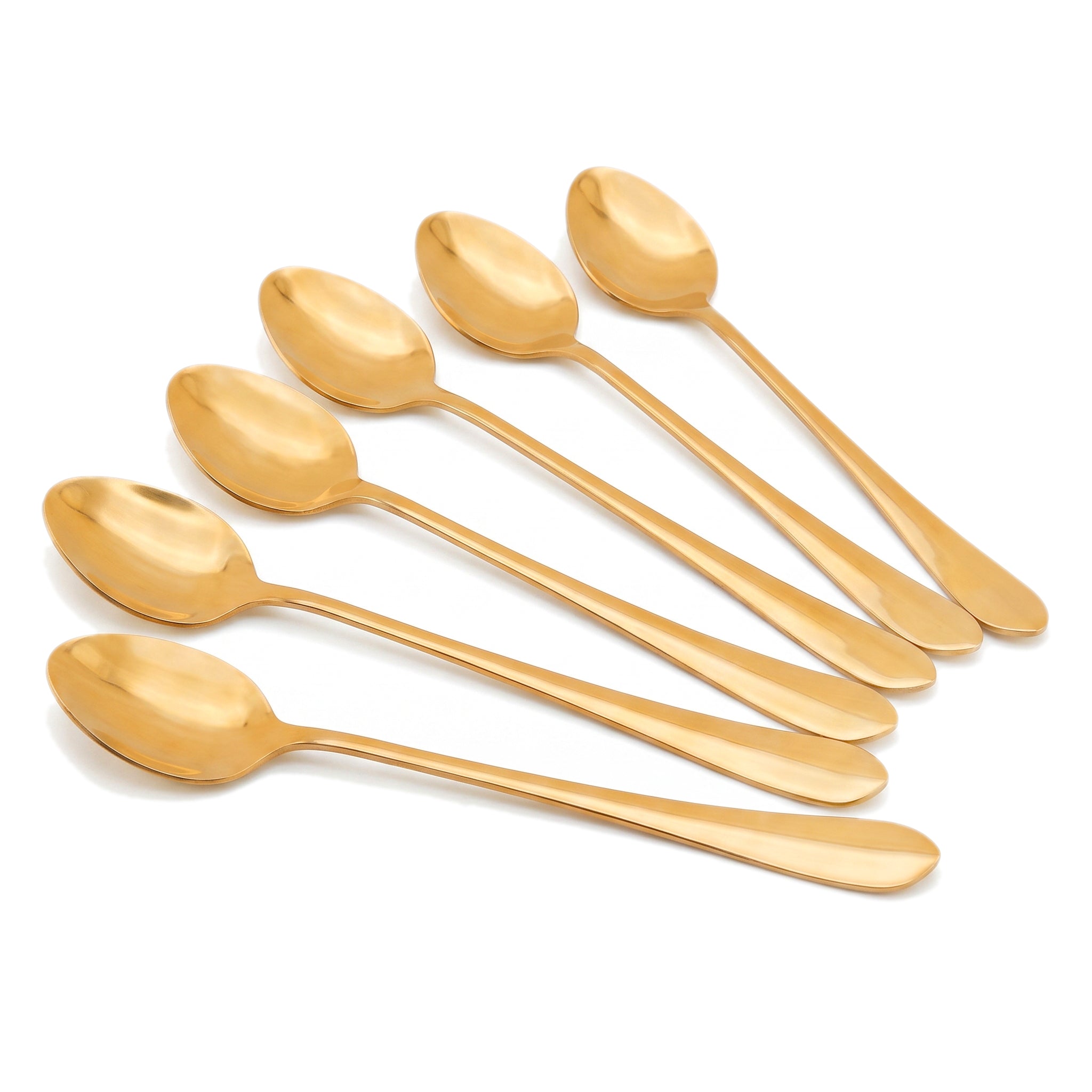 H.P 6-Piece Stainless Steel Golden Long Tea Spoon Set