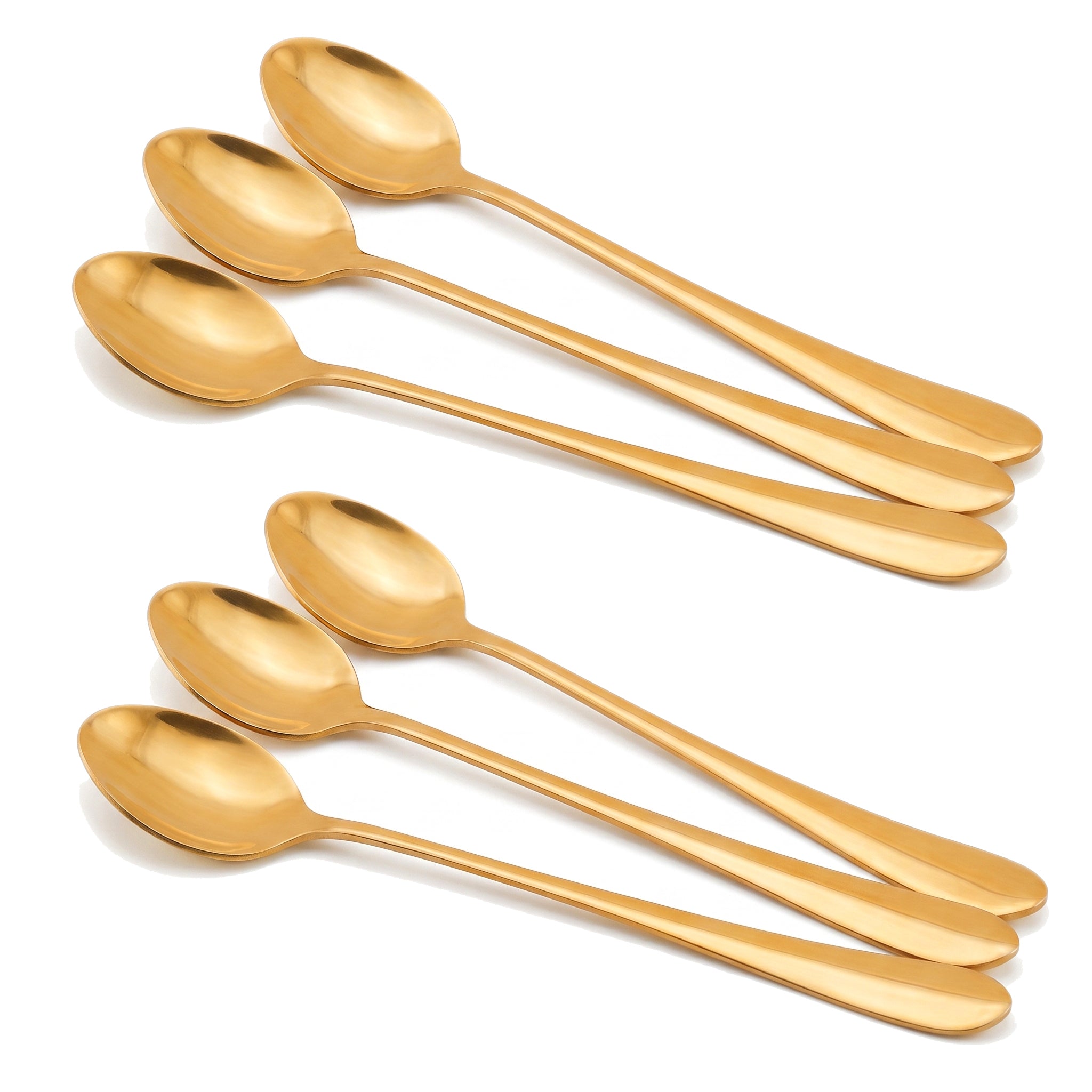 H.P 6-Piece Stainless Steel Golden Long Tea Spoon Set