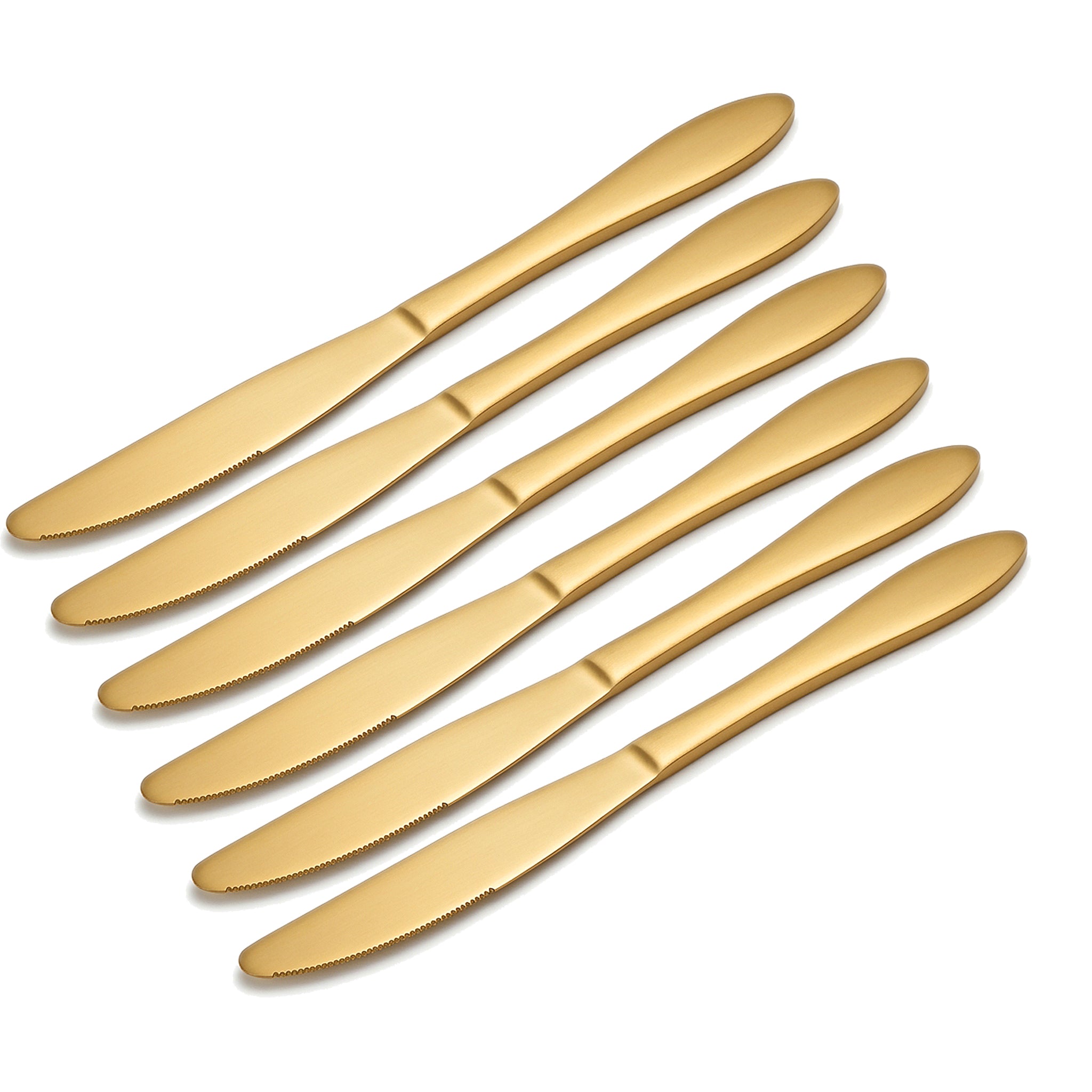 H.P 6-Piece Stainless Steel Golden Table Knife Set