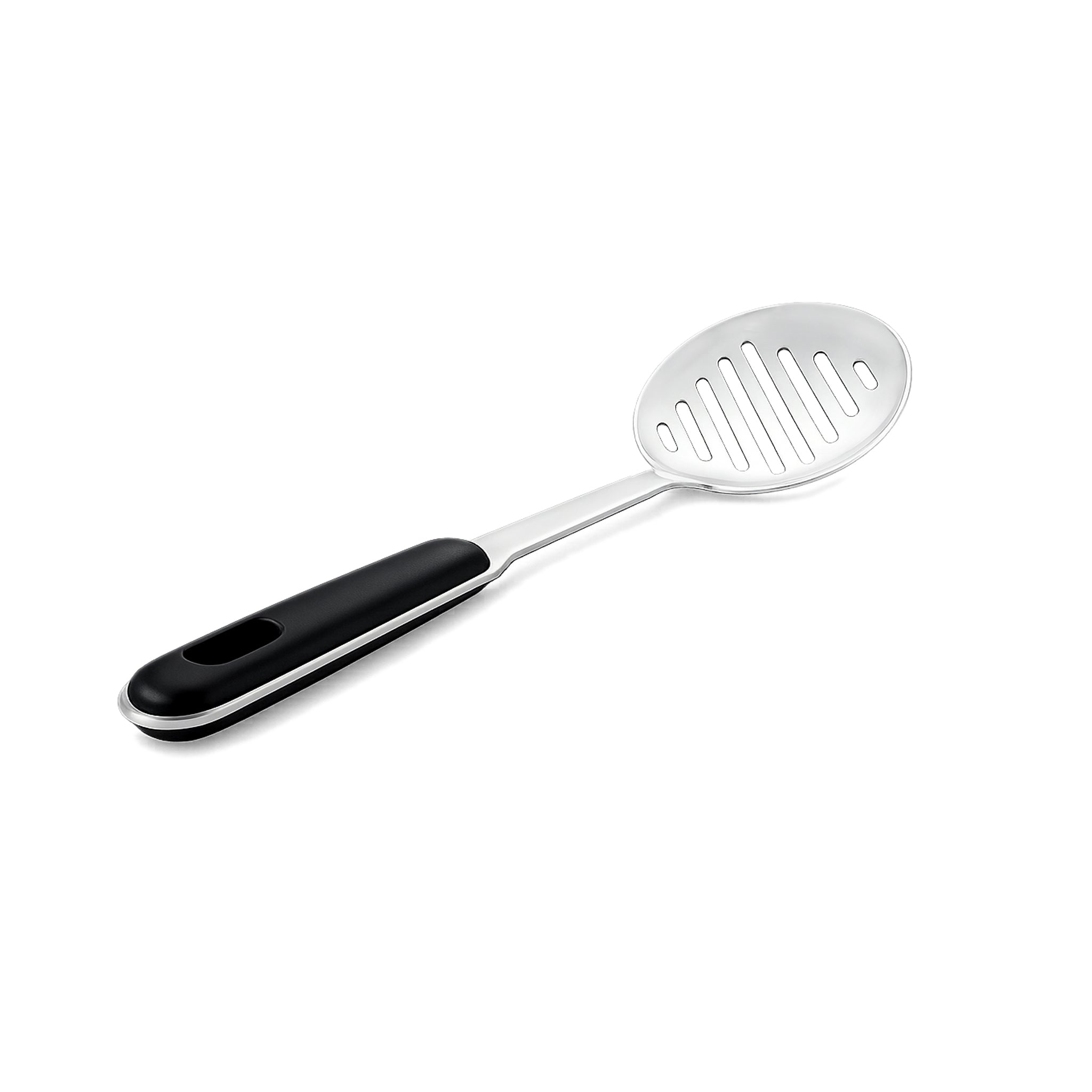 N.F Stainless Steel Silver Skimmers With Black Handle