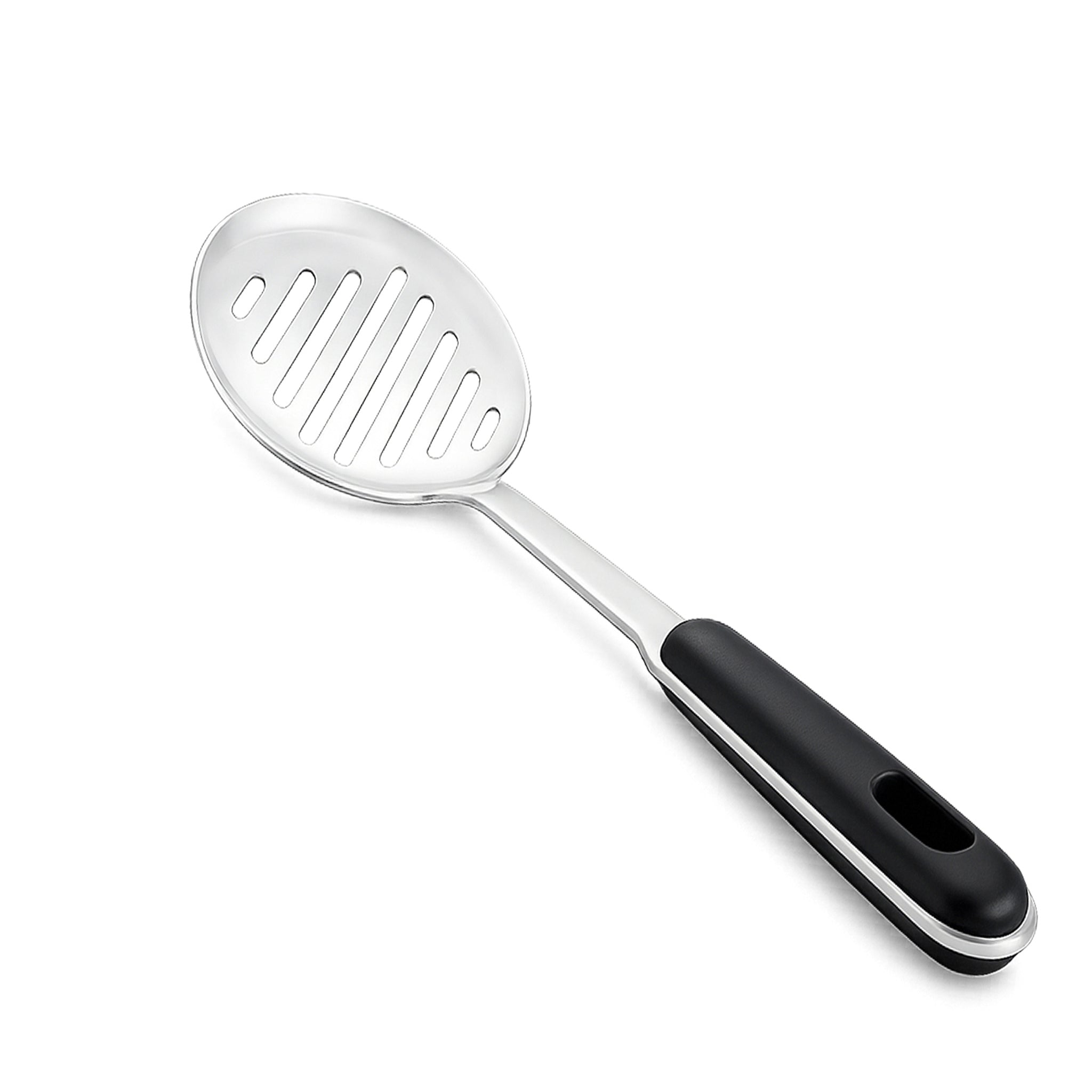 N.F Stainless Steel Silver Skimmers With Black Handle