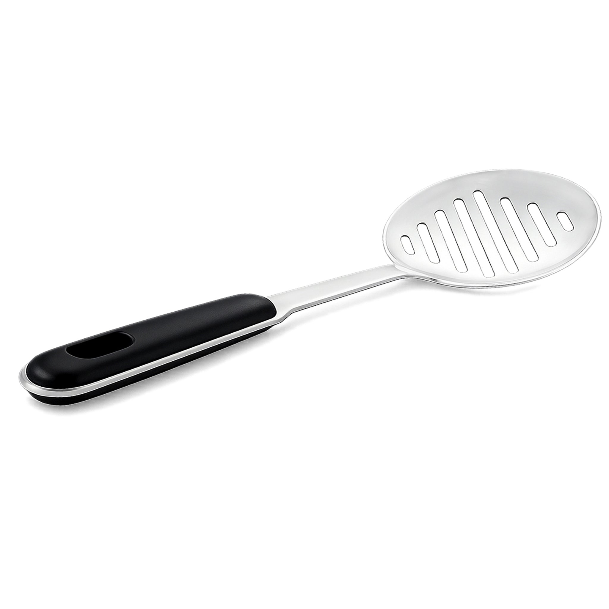 N.F Stainless Steel Silver Skimmers With Black Handle
