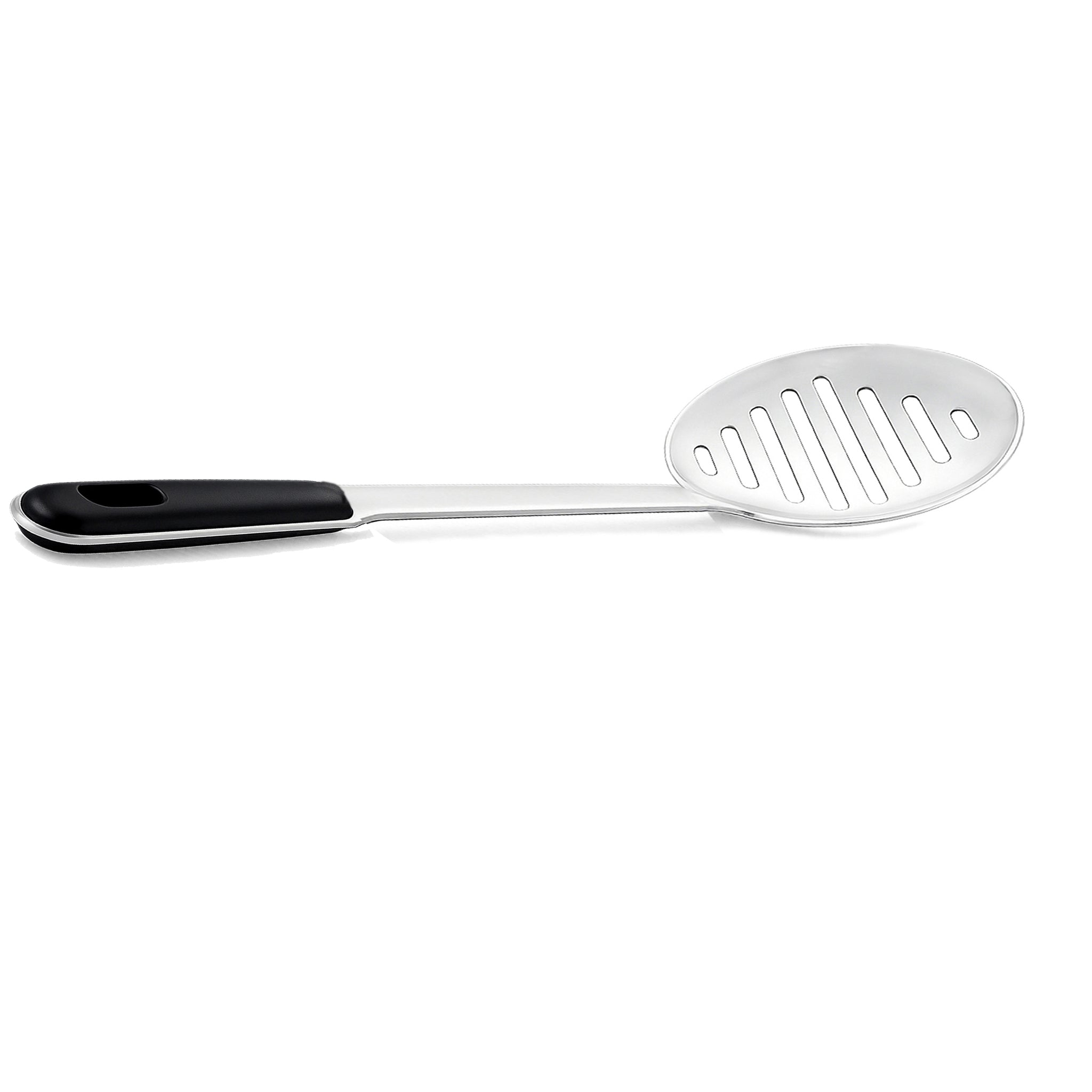 N.F Stainless Steel Silver Skimmers With Black Handle