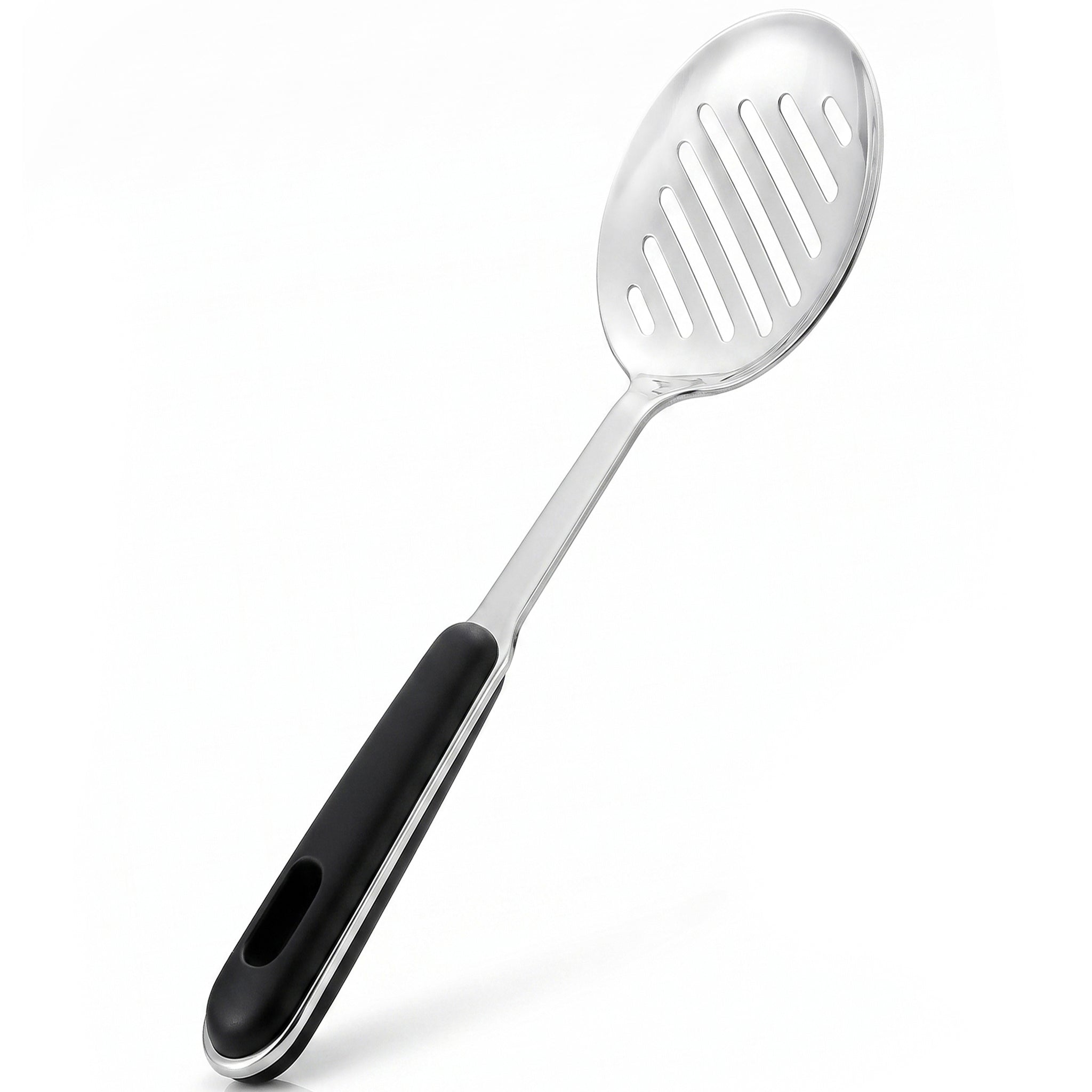 N.F Stainless Steel Silver Skimmers With Black Handle