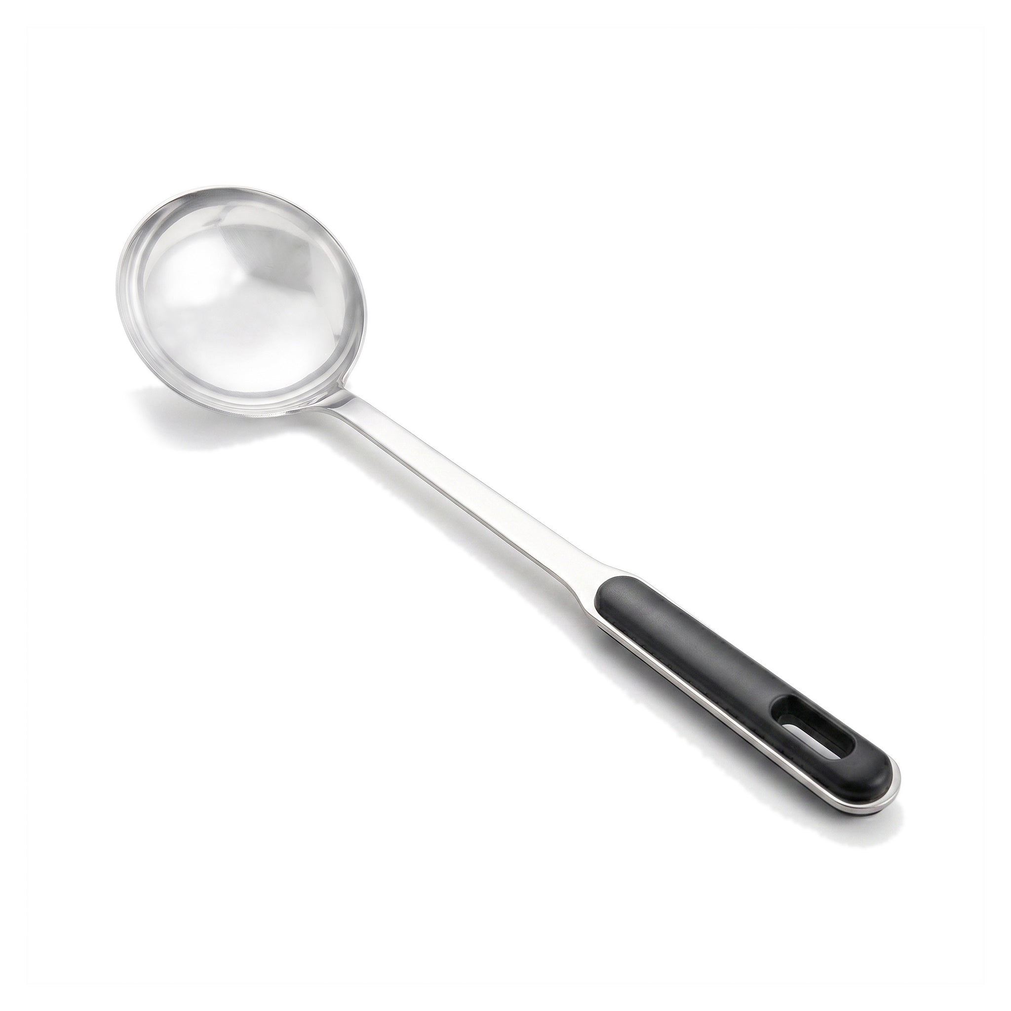 N.F Stainless Steel Silver Ladles With Black Handle